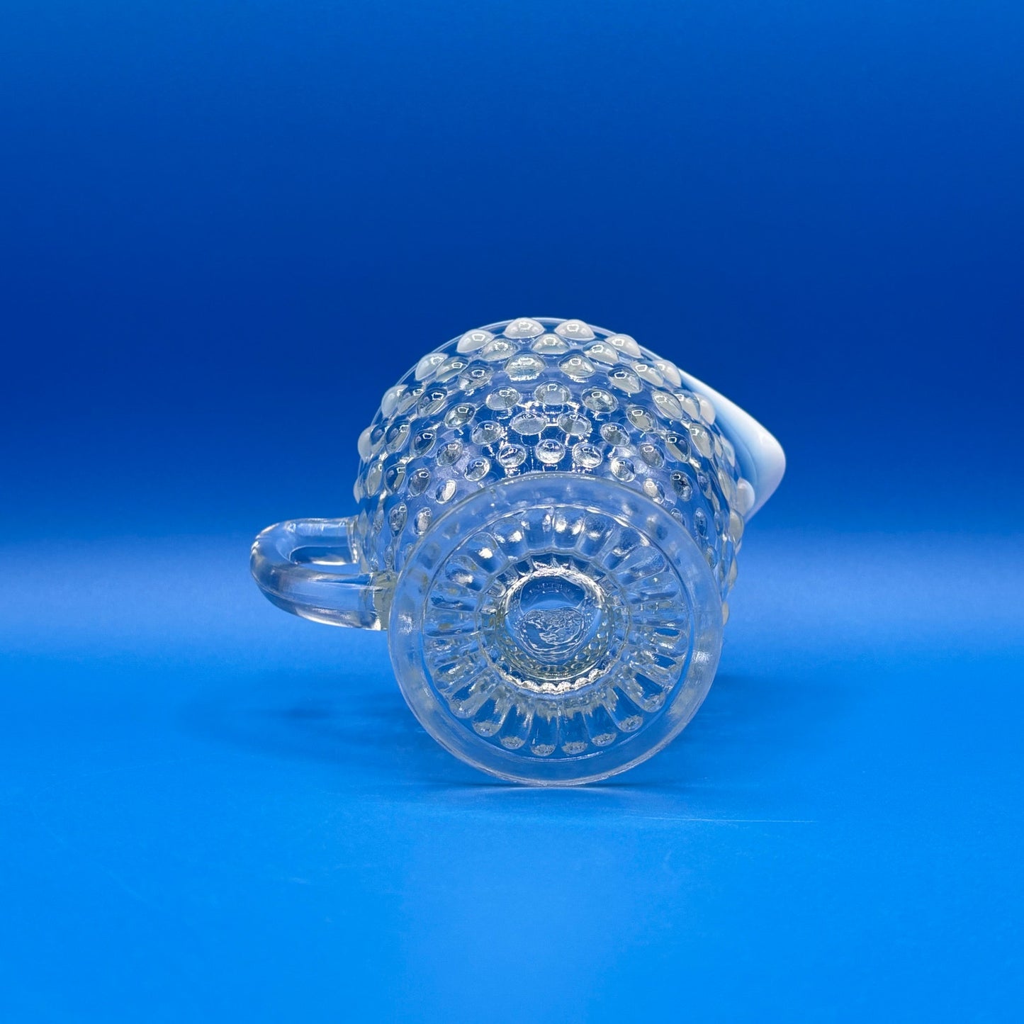 VTG Hobnail Glass Creamer - Clear Pressed Glass