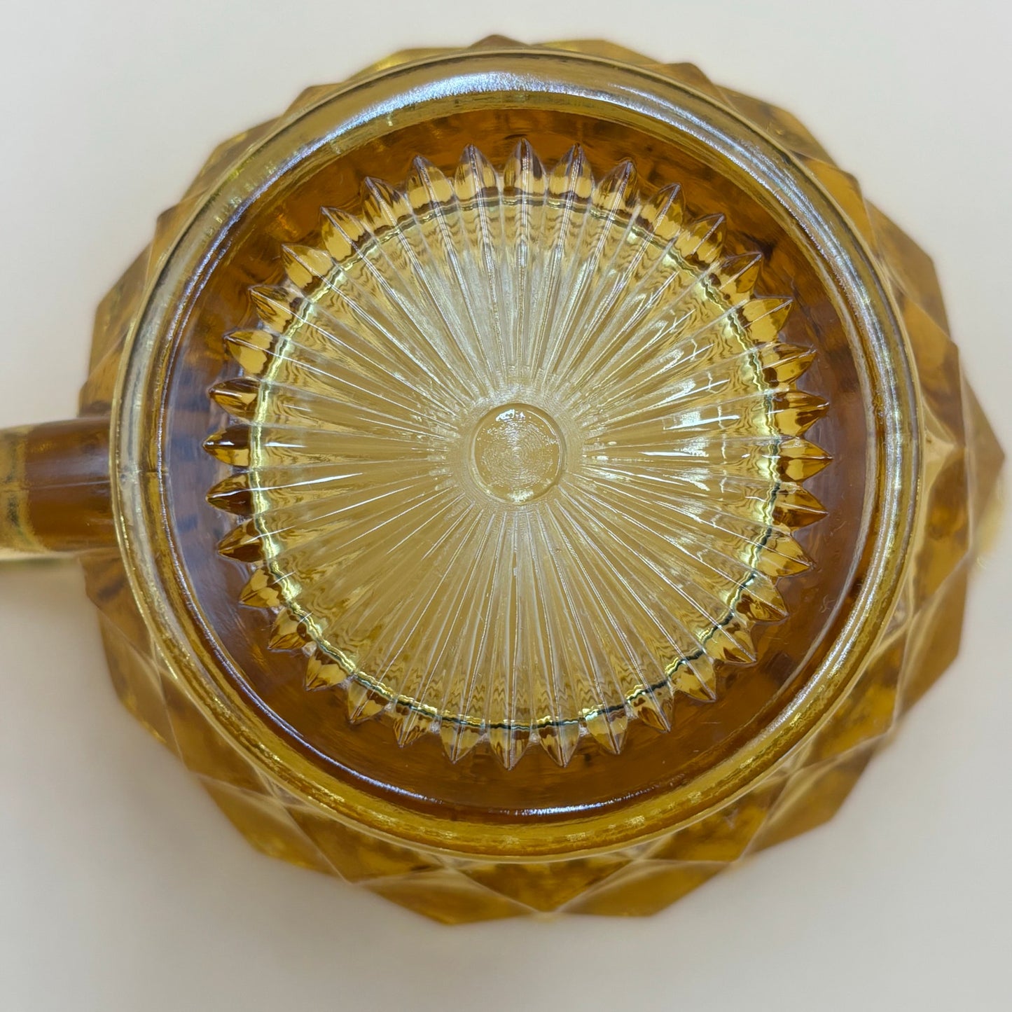 Vintage Jeannette Depression Glass Creamer - Cubist Amber Pattern