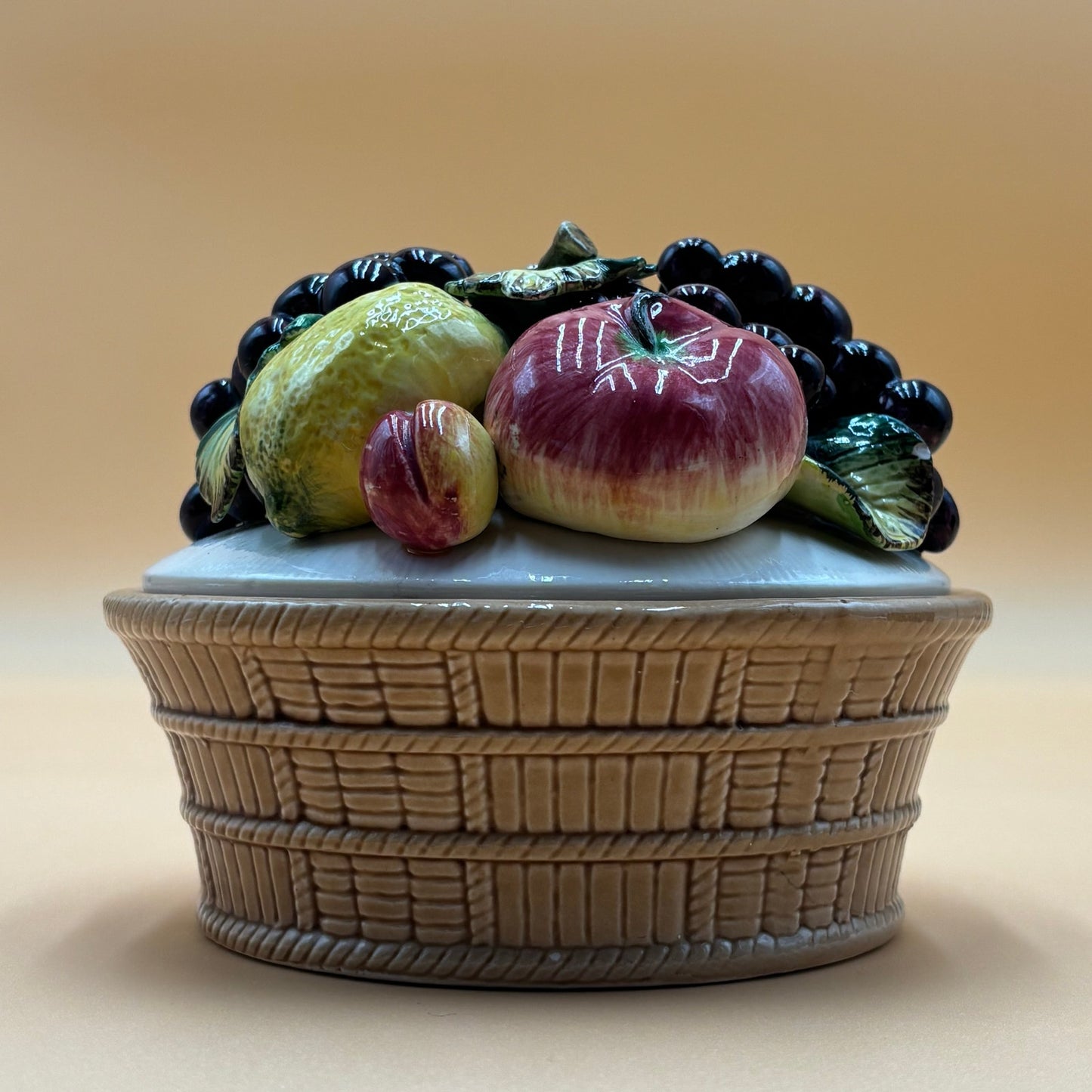 Vintage Sorrento by Arnart Fruit Basket Bowl with Lid - Made in Japan
