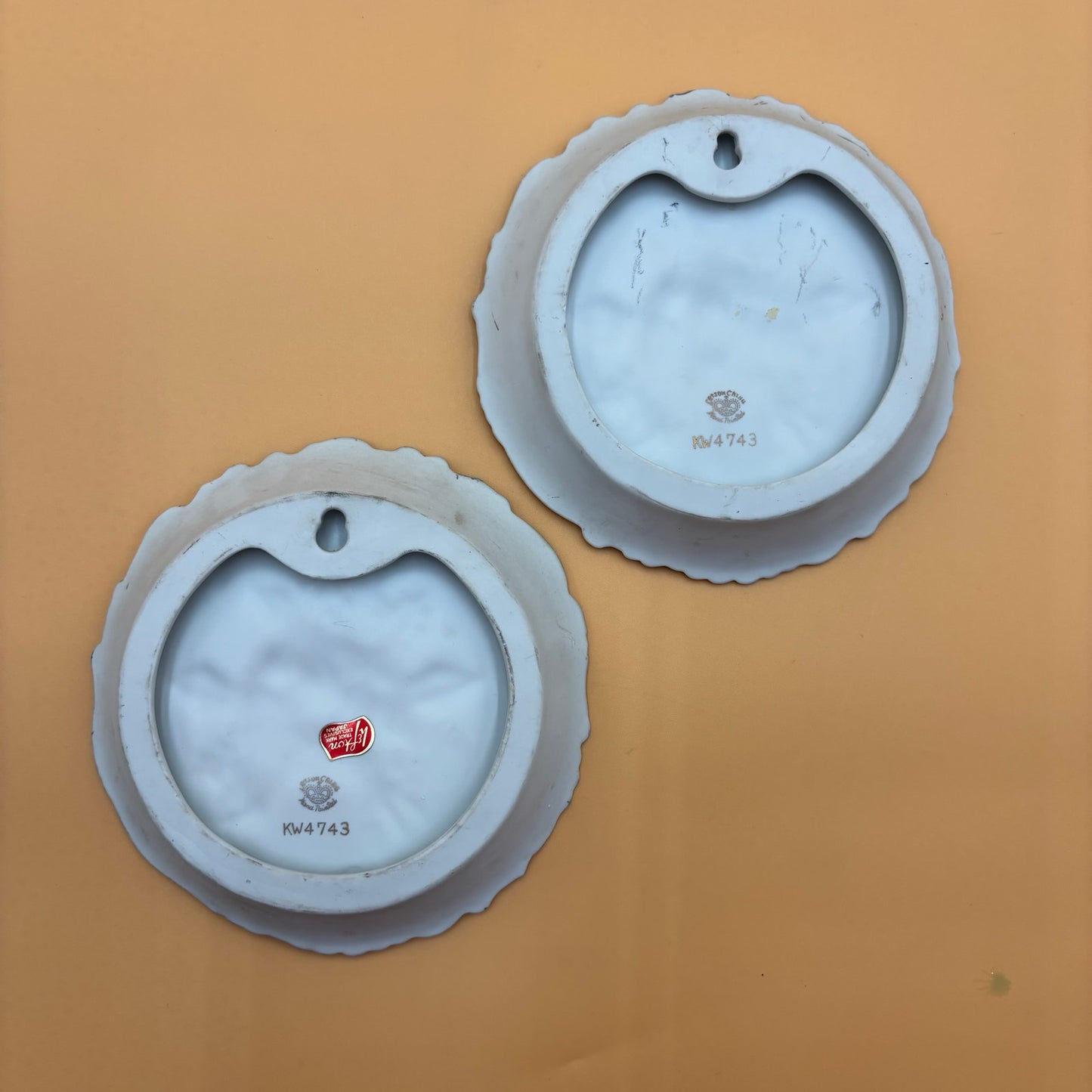 Set of 2 Vintage Lefton China Floral Wall Plaques β Hand Painted β KW4743