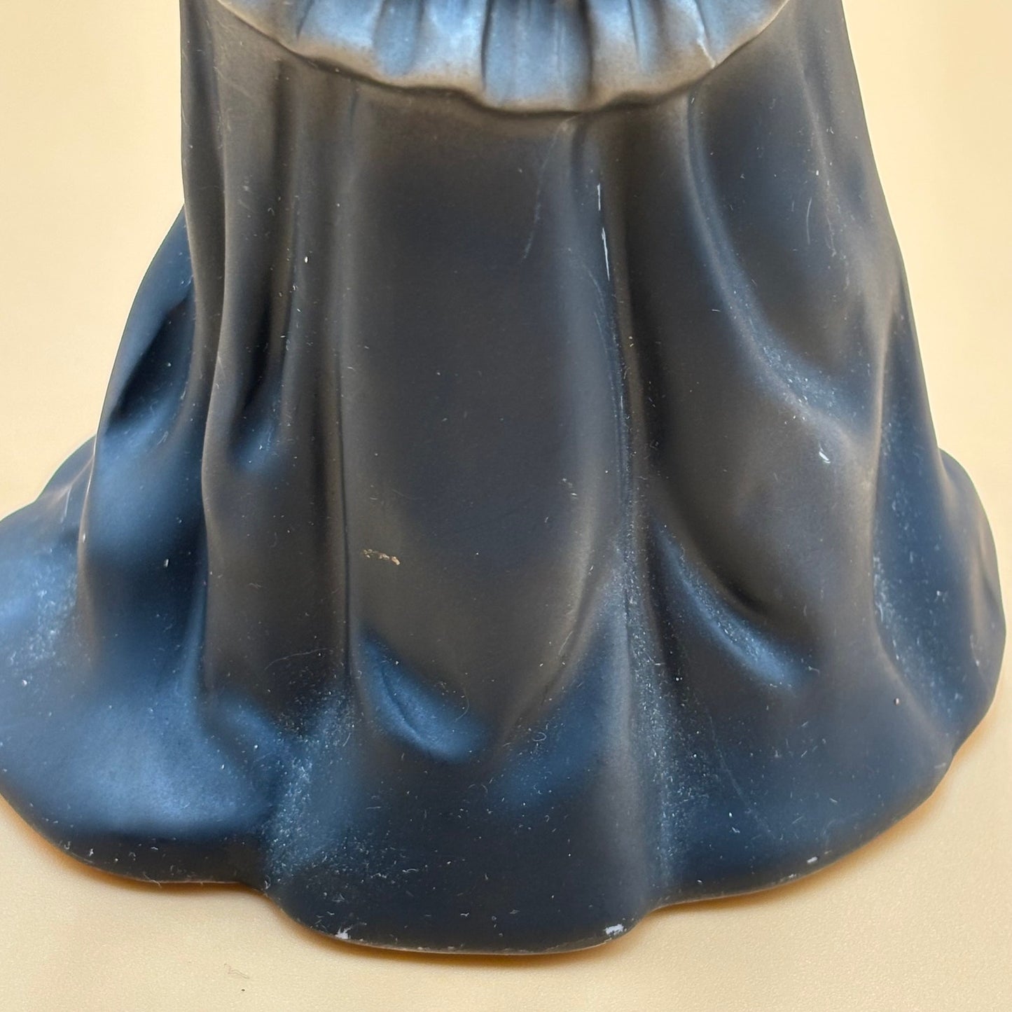 Vintage Porcelain Elegant Lady Figurine in Black Dress with Hat