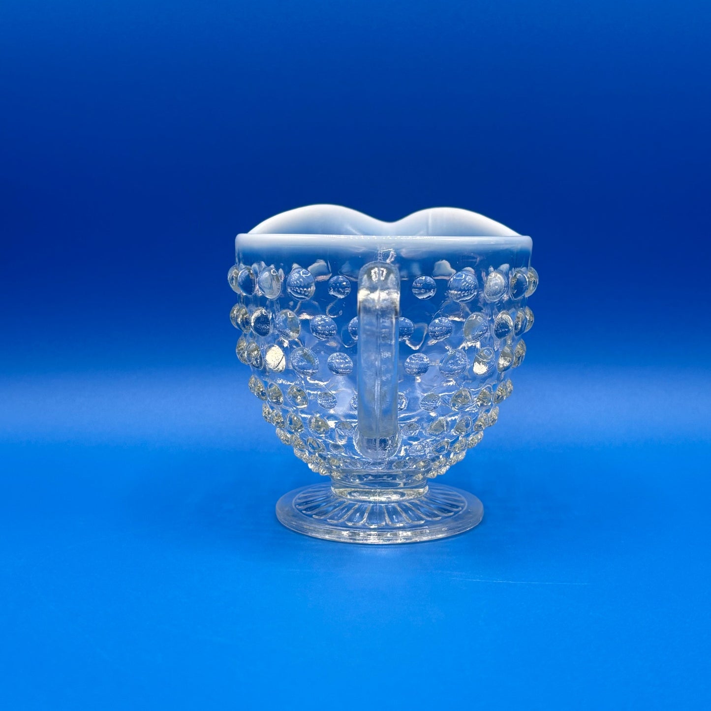 VTG Hobnail Glass Creamer - Clear Pressed Glass
