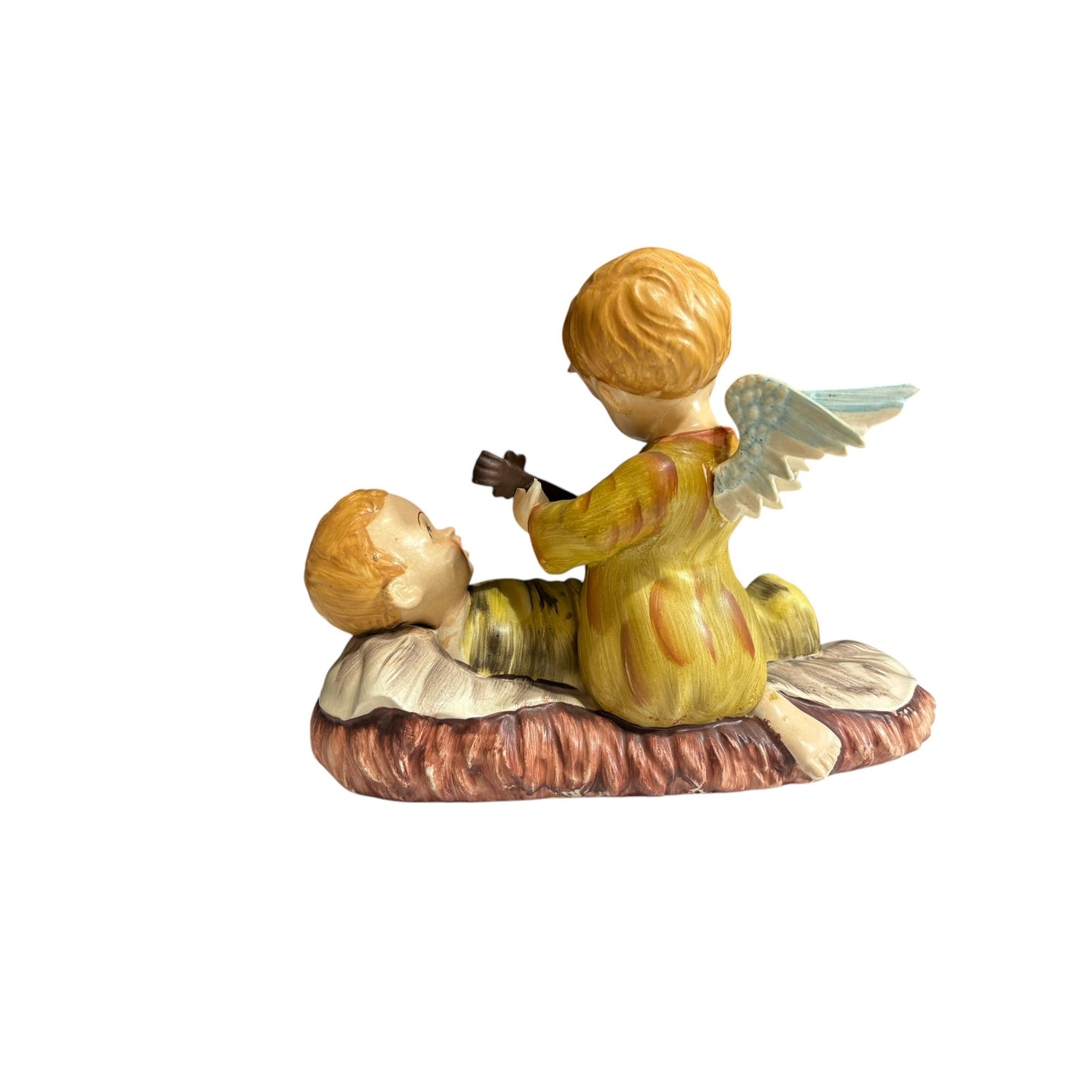 VTG Boy Angel Playing Lullaby for Baby