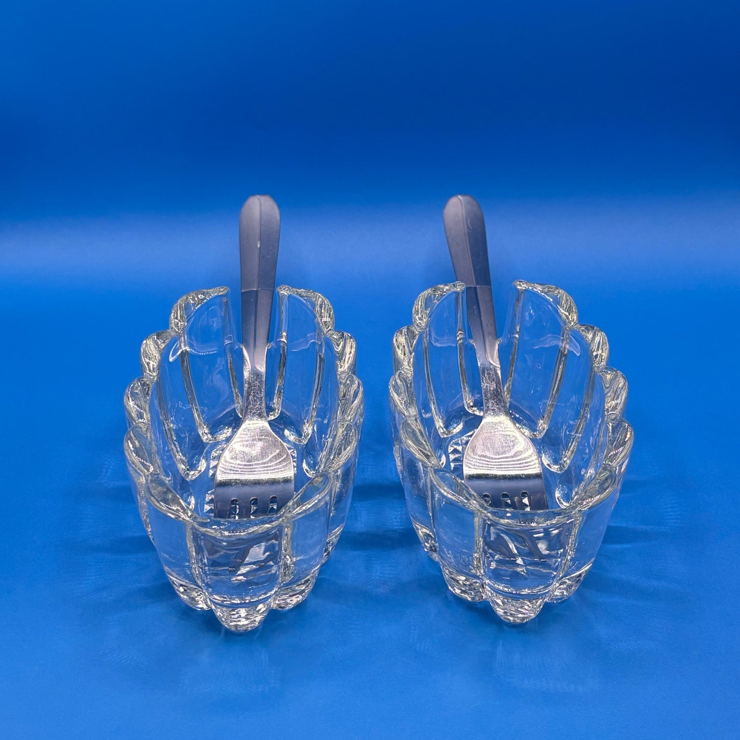 Set of 2 Princess House Crystal Spoon & Fork Rest Holders