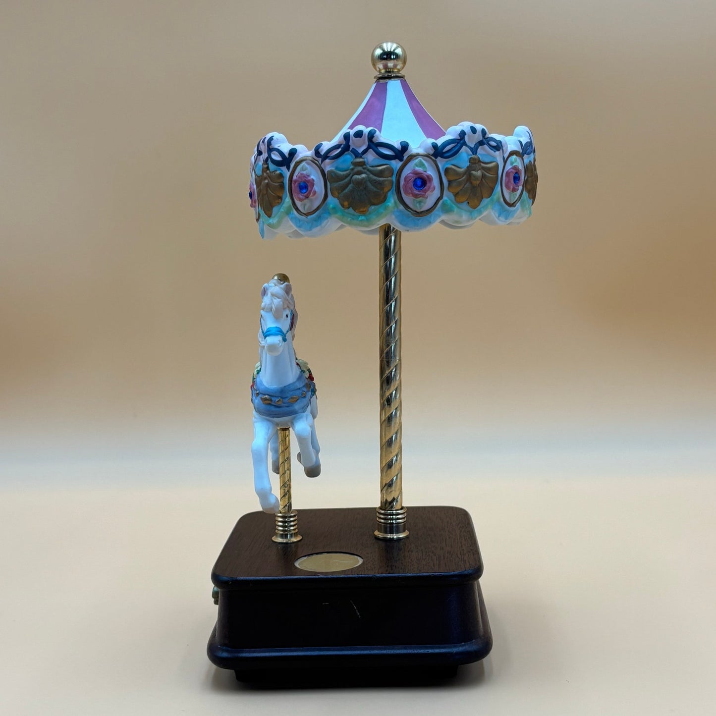 Vintage Westminster Carousel Music Box - Horse Rises as Canopy Turns