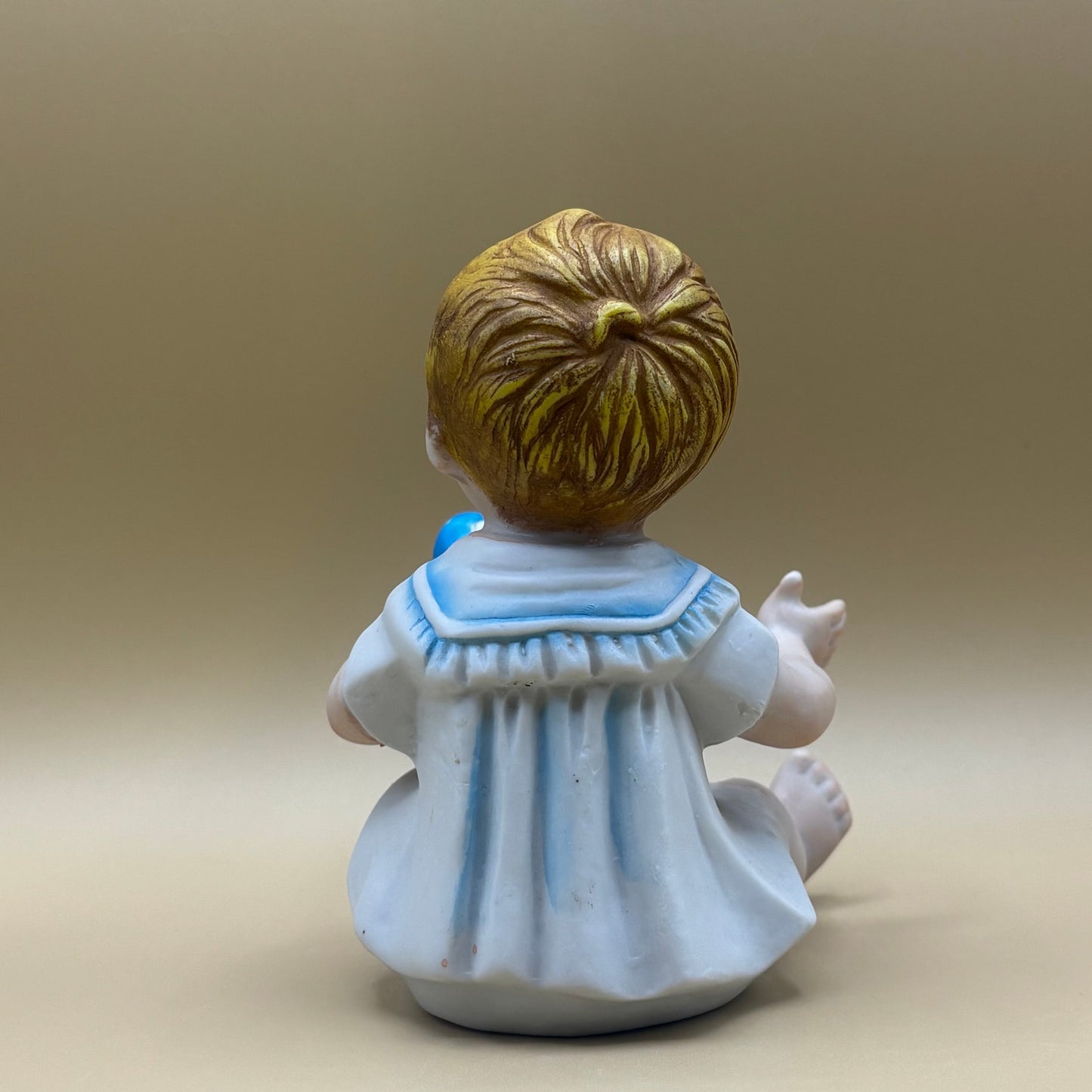 VTG Baby Boy Porcelain Figurine Putting His Shoes on 5.5"