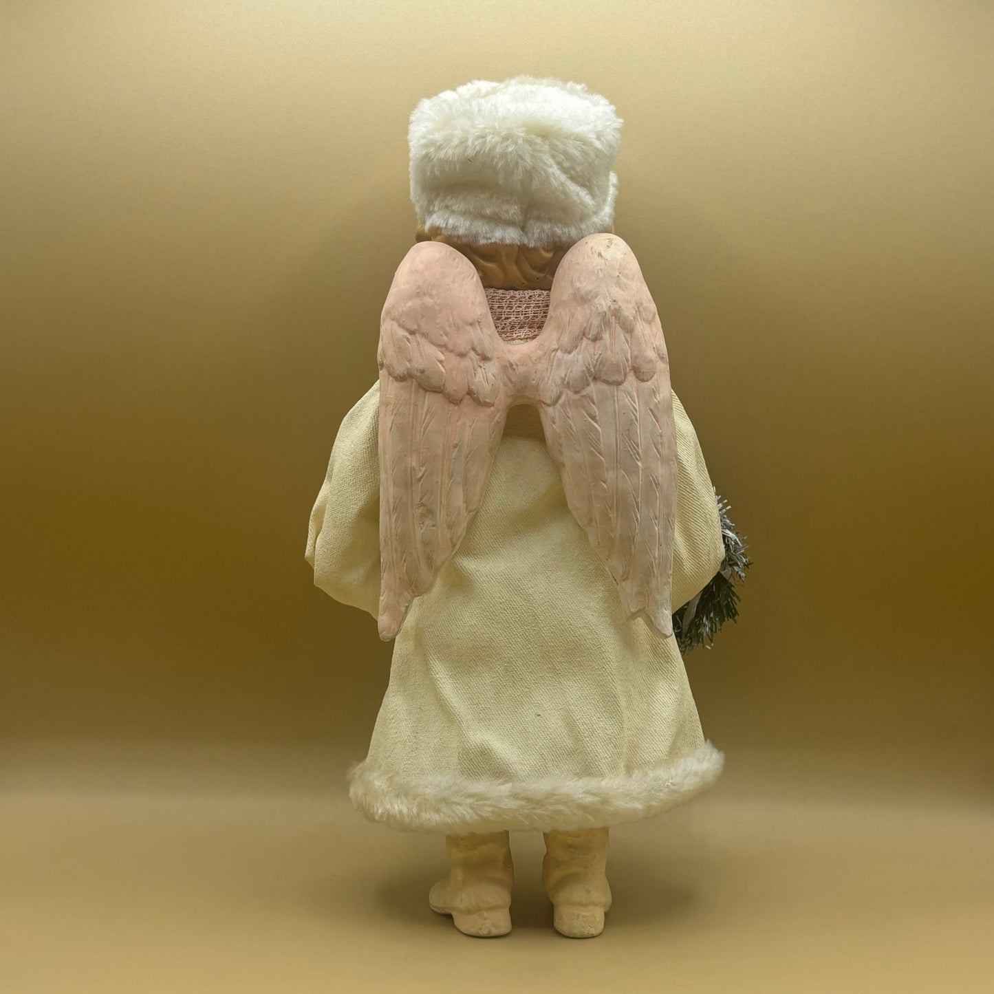 VTG RUSS Winter Doll with Christmas Wreath - Made in Philippines