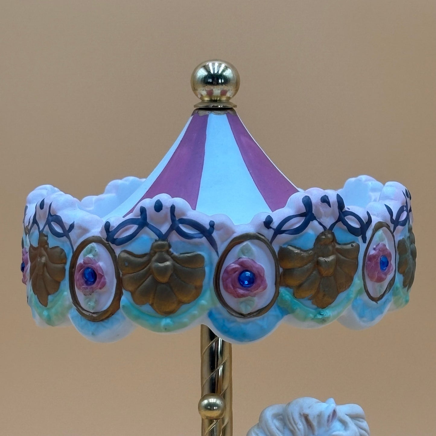 Vintage Westminster Carousel Music Box - Horse Rises as Canopy Turns