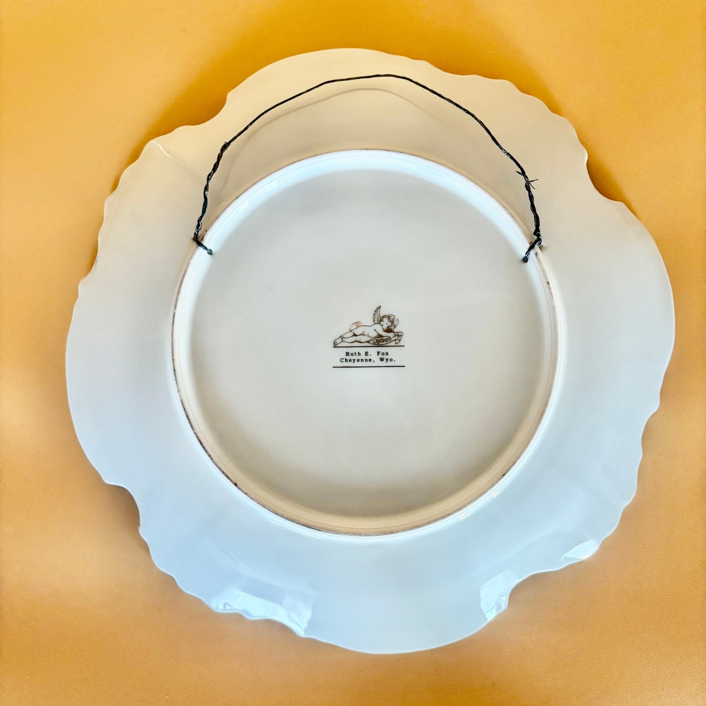 VTG Hand Painted Swan Plate by Ruth E. Fox - Cheyenne Wyoming