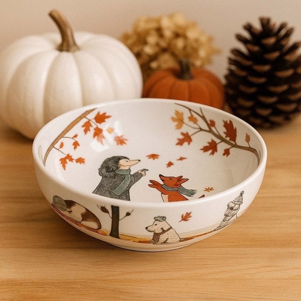 Pier 1 Imports Autumn Dogs Ironstone Bowl β Discontinued