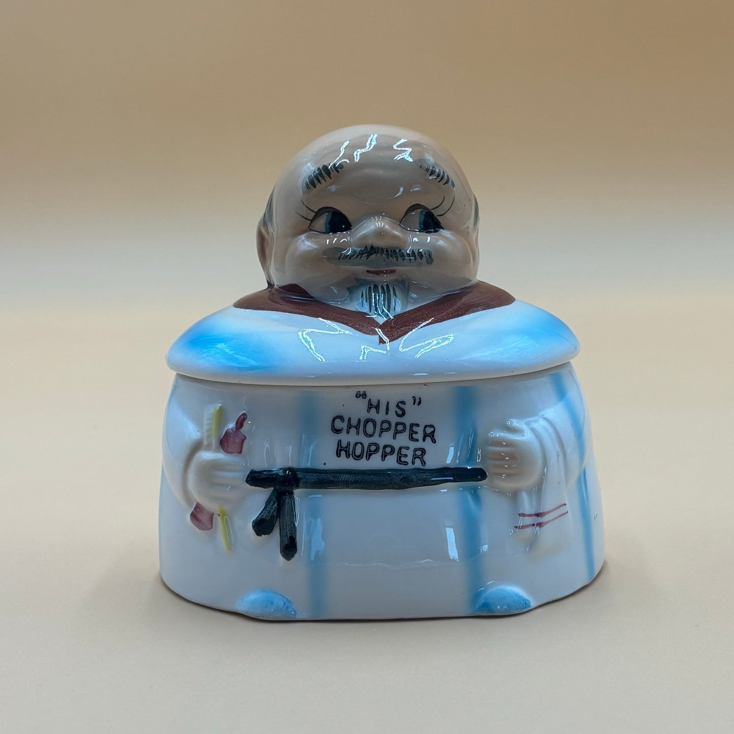 Vintage “His” Chopper Hopper Ceramic Jar