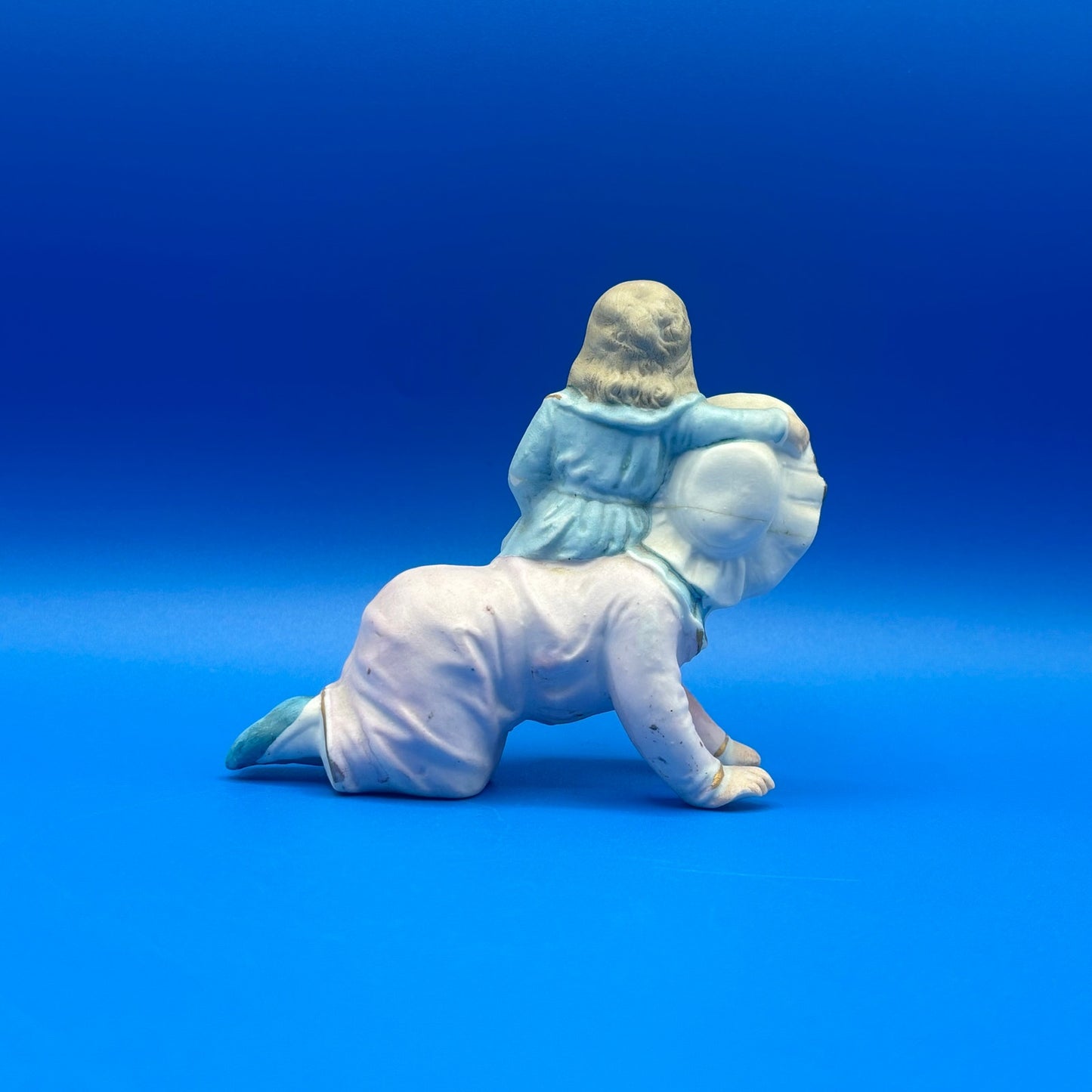 Vintage Porcelain Children Piggyback Ride Figurine