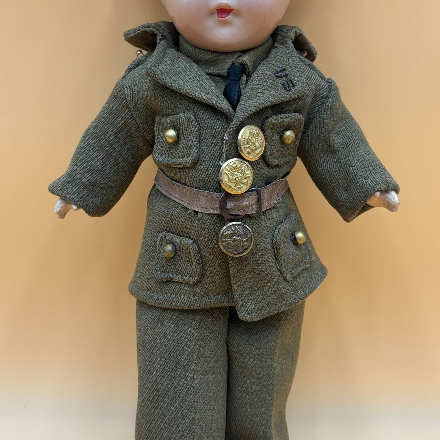 Vintage 13" Military Soldier Boy Doll - US Army Uniform