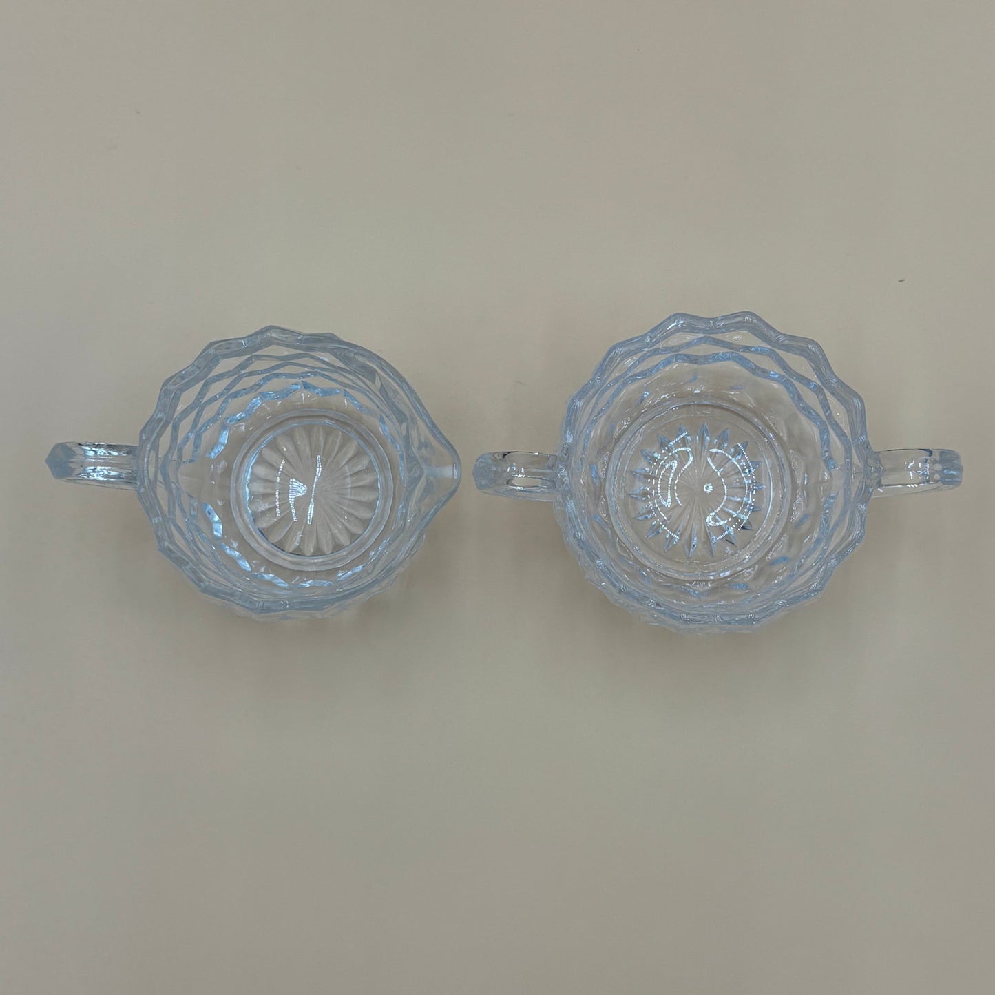 Vintage Fostoria American Pattern Creamer and Sugar Set