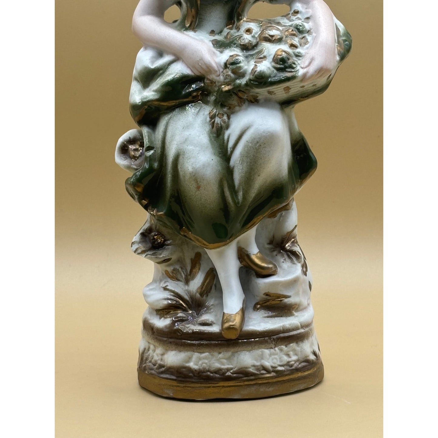 VTG Colonial Peasant Girl Figurine - 9-inch Porcelain