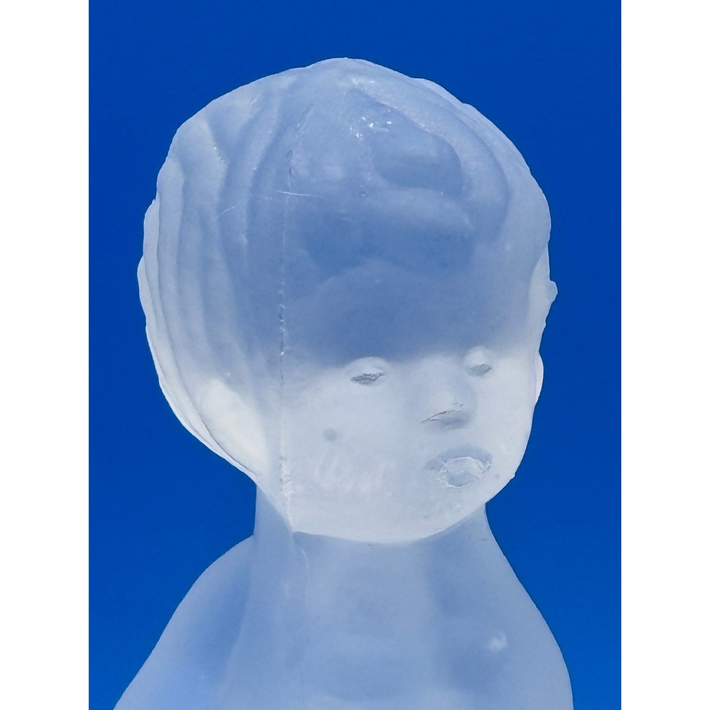 Pair of Vintage Frosted Glass Child Taper Holders