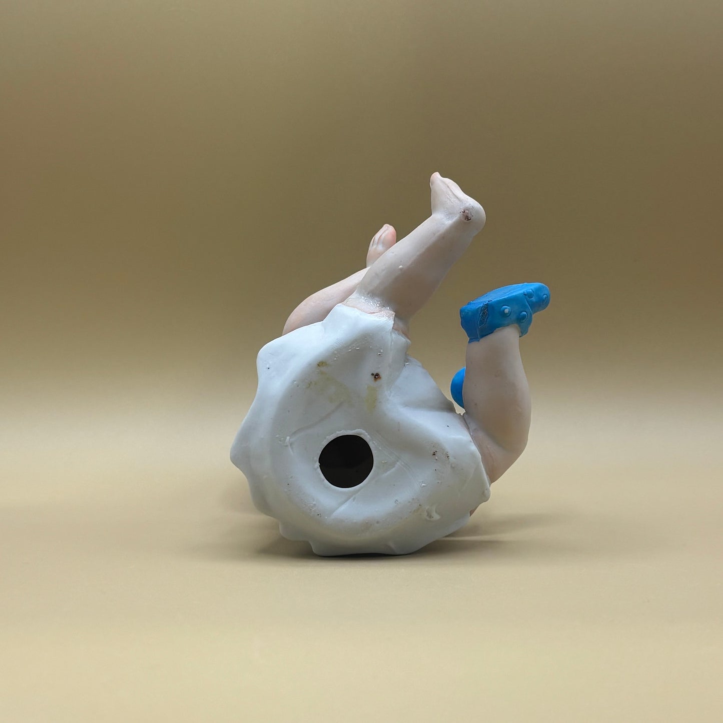 VTG Baby Boy Porcelain Figurine Putting His Shoes on 5.5"