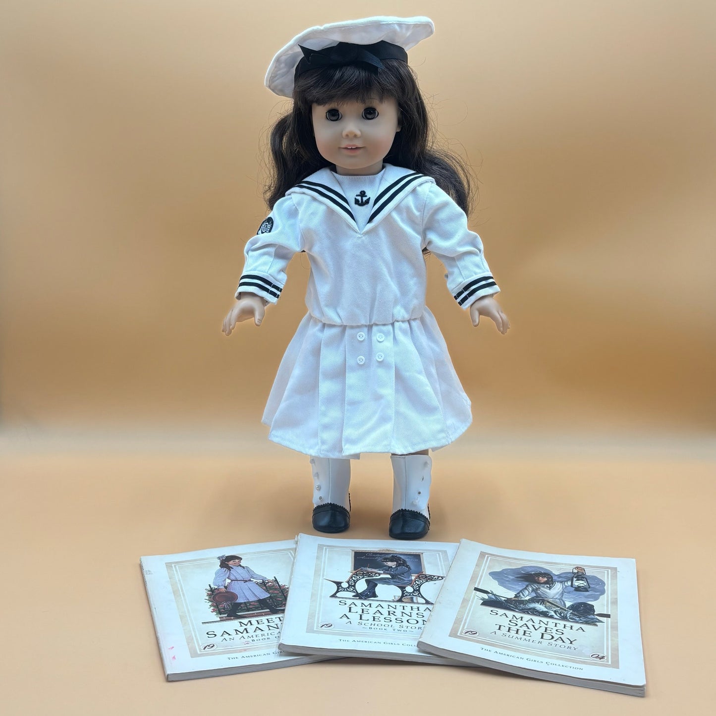 American Girl Samantha 18½” Doll • Middy Sailor Outfit • 3 Pleasant Company Books
