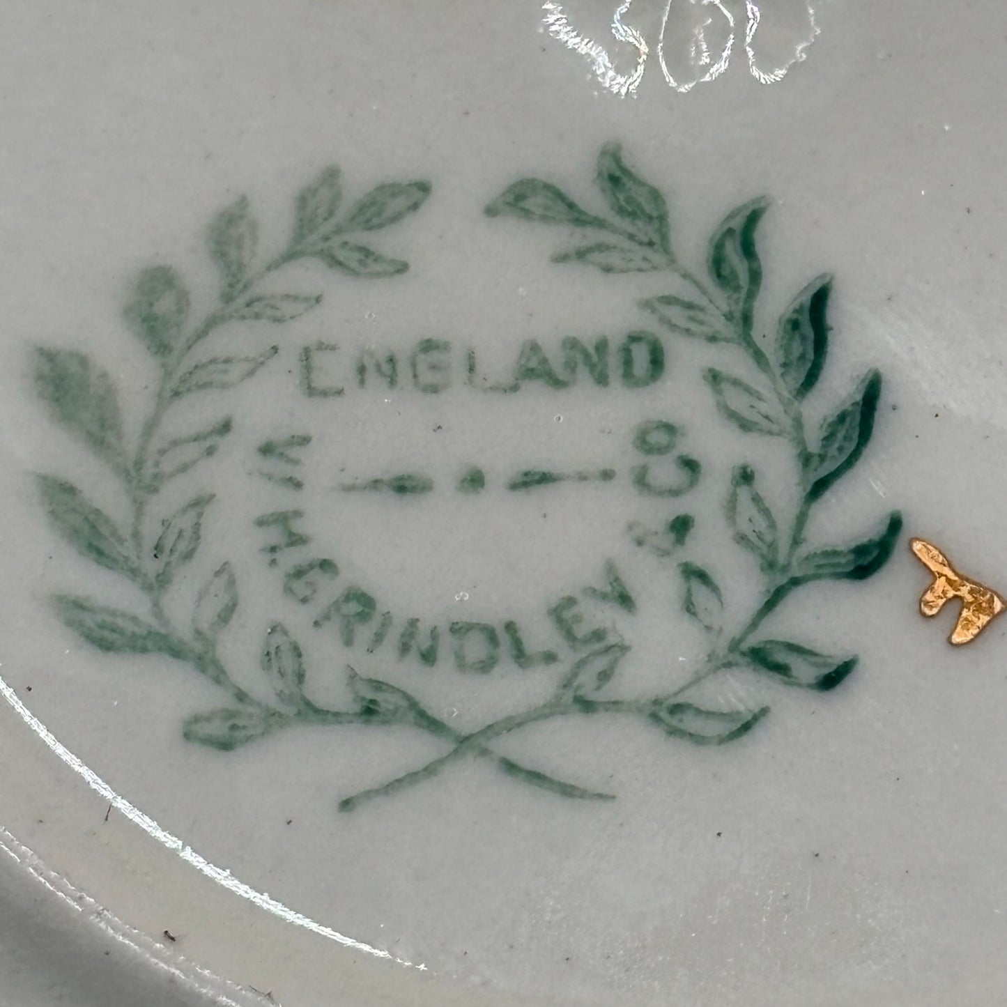 8 Antique Grindley England Saucers - Blue Rose Border c.1900-1921