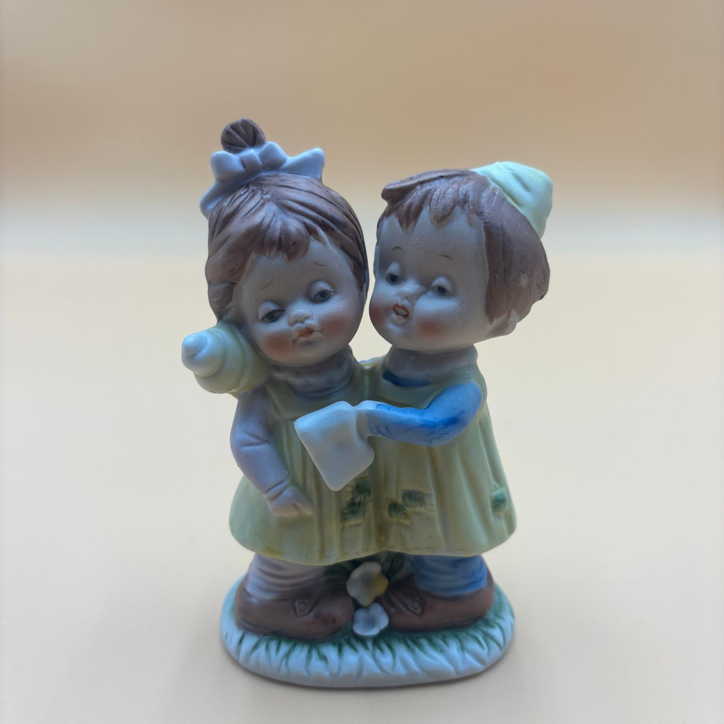 Vintage Crown Royal Hand-Painted Figurine β Boy & Girl Hugging (5β)