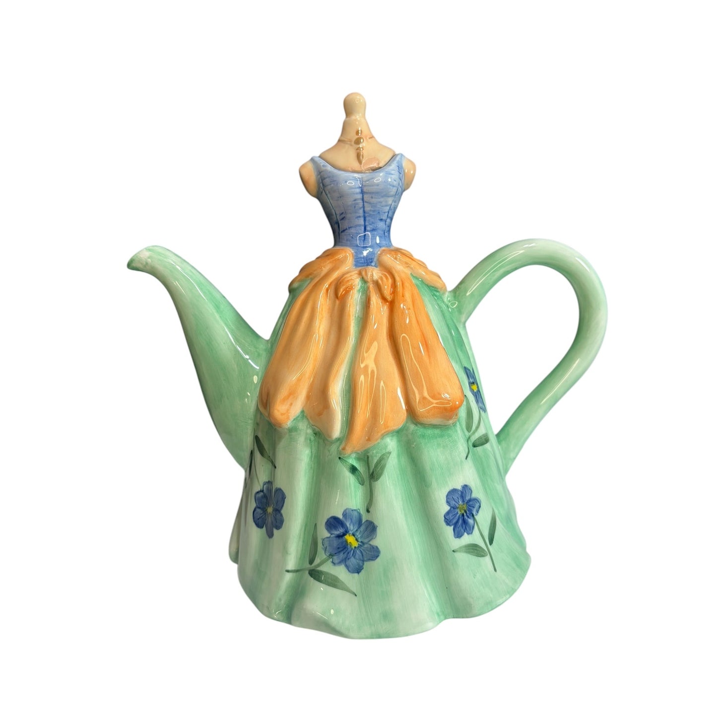 Vintage Woman Tea Pot High Heal Salt and Pepper Shakers with Napkin Holder Set
