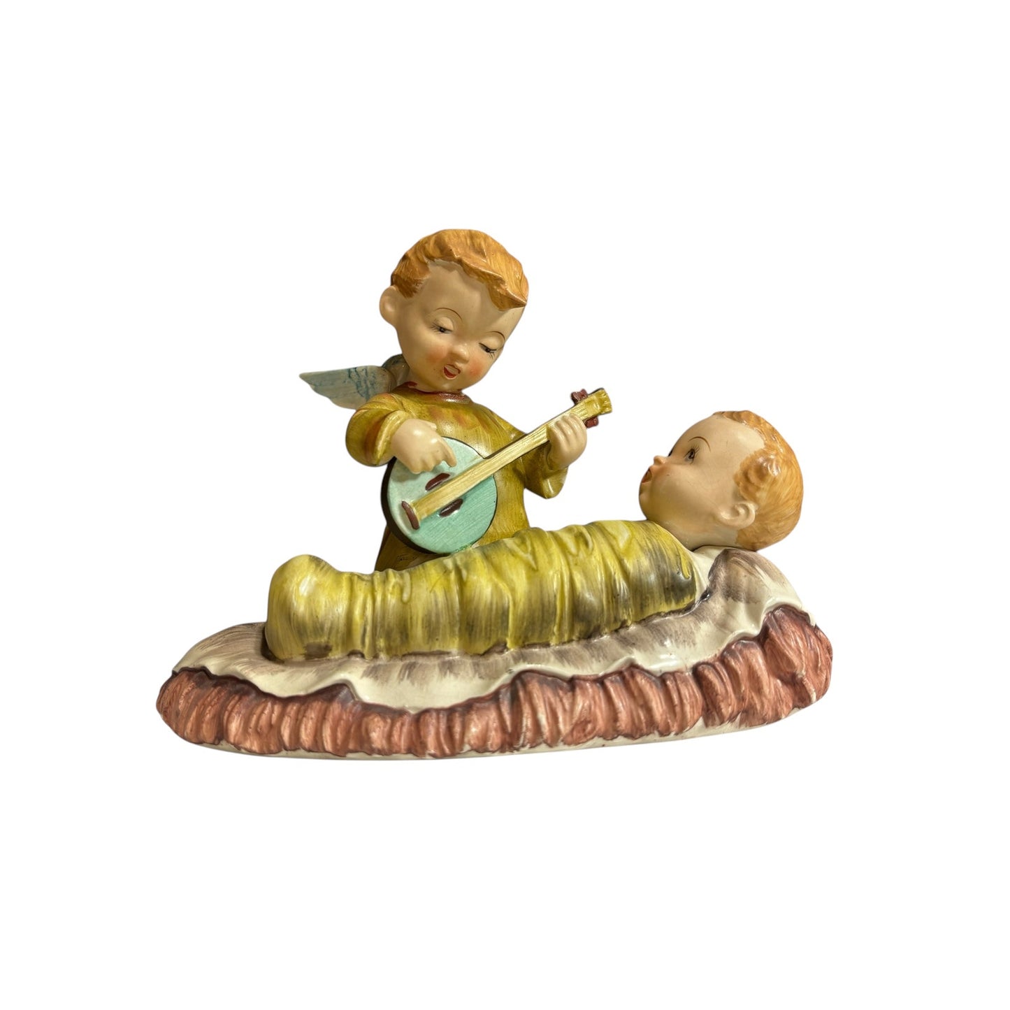 VTG Boy Angel Playing Lullaby for Baby