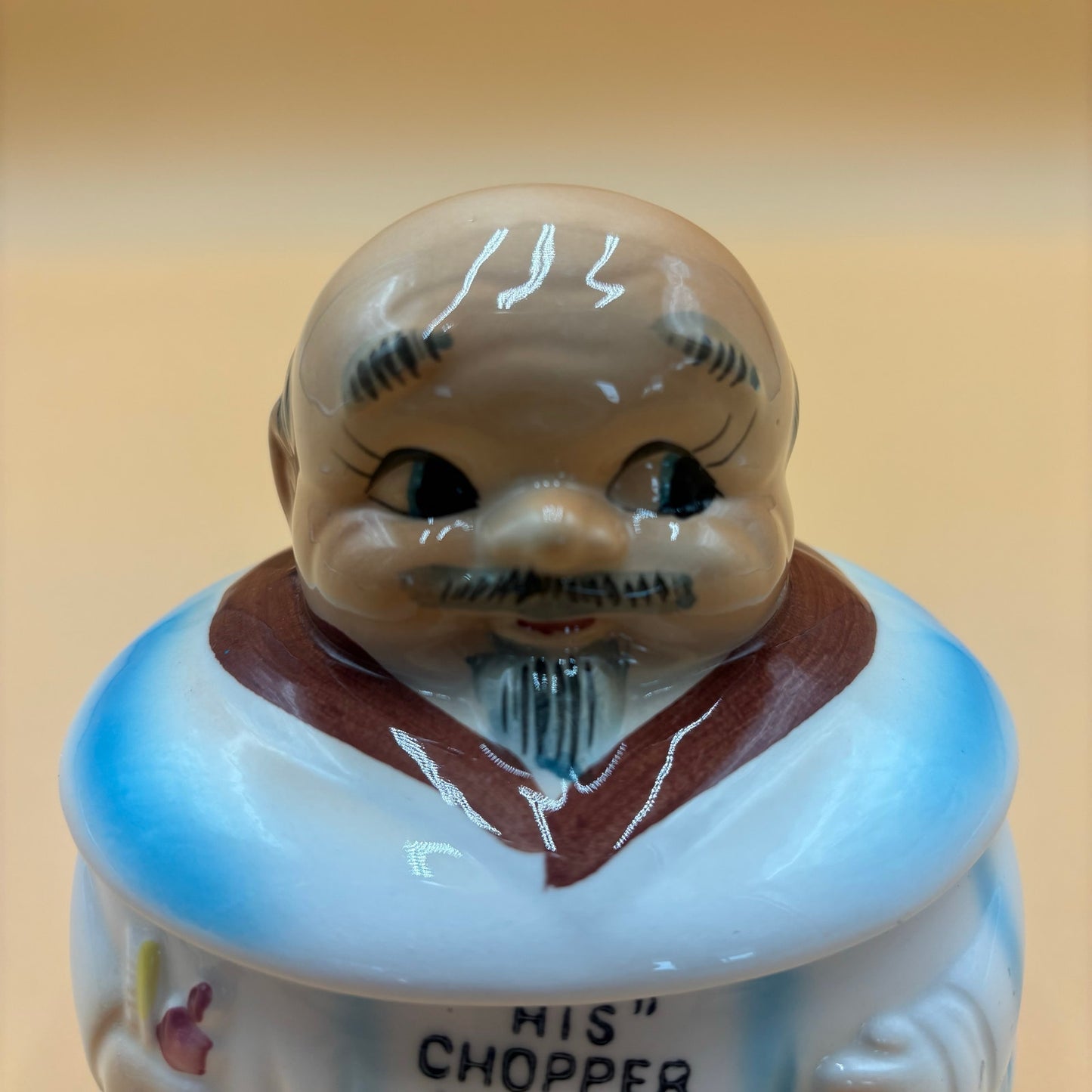 Vintage “His” Chopper Hopper Ceramic Jar