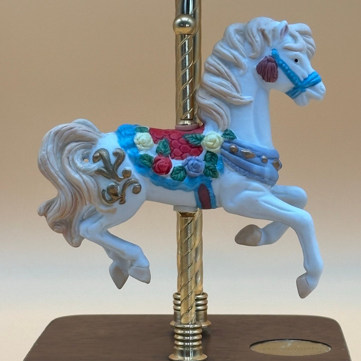 Vintage Westminster Carousel Music Box - Horse Rises as Canopy Turns
