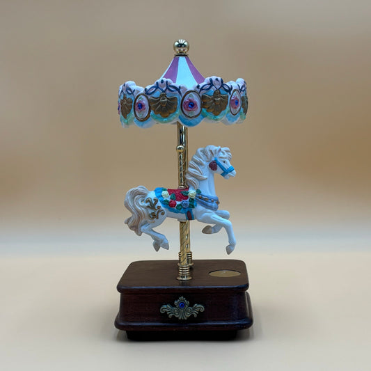 Vintage Westminster Carousel Music Box - Horse Rises as Canopy Turns