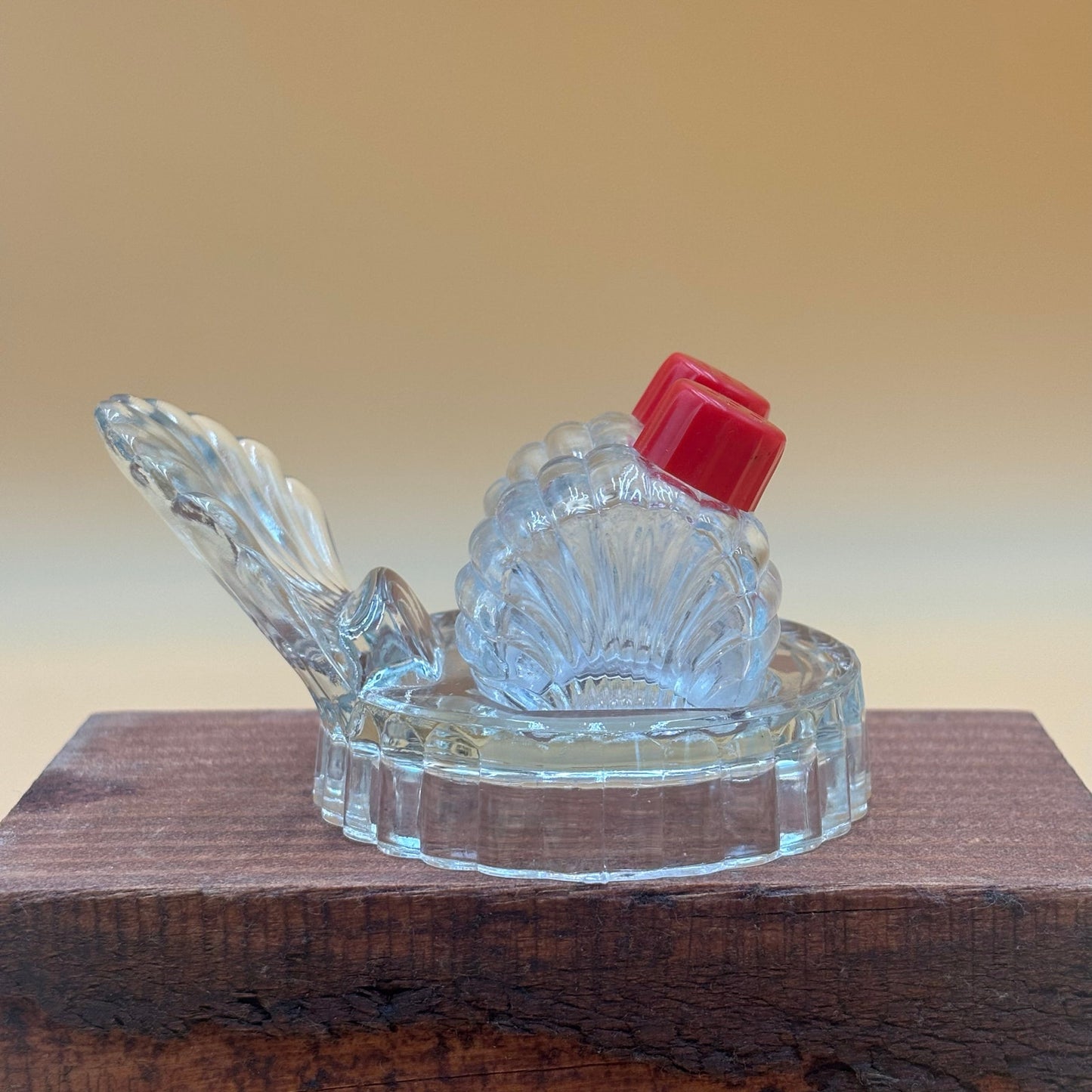 Vintage Pressed Glass Seashell Salt and Pepper Shakers Set