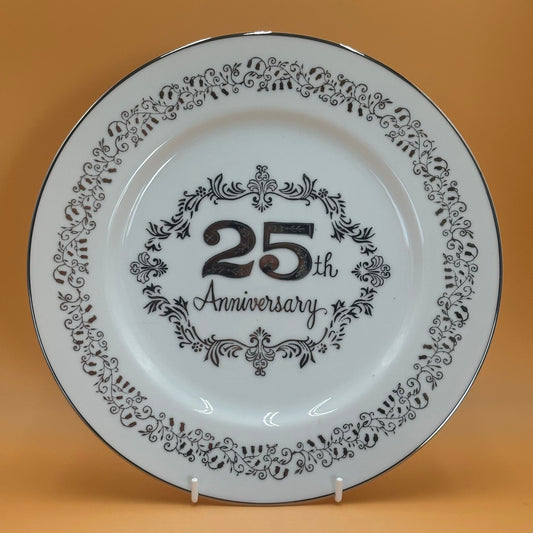 Vintage 25th Anniversary Plate - Japanese Porcelain Commemorative Dish