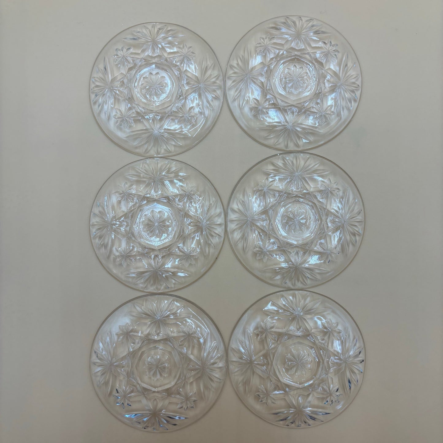 Vintage Anchor Hocking Star of David Glass Coasters - Set of 6
