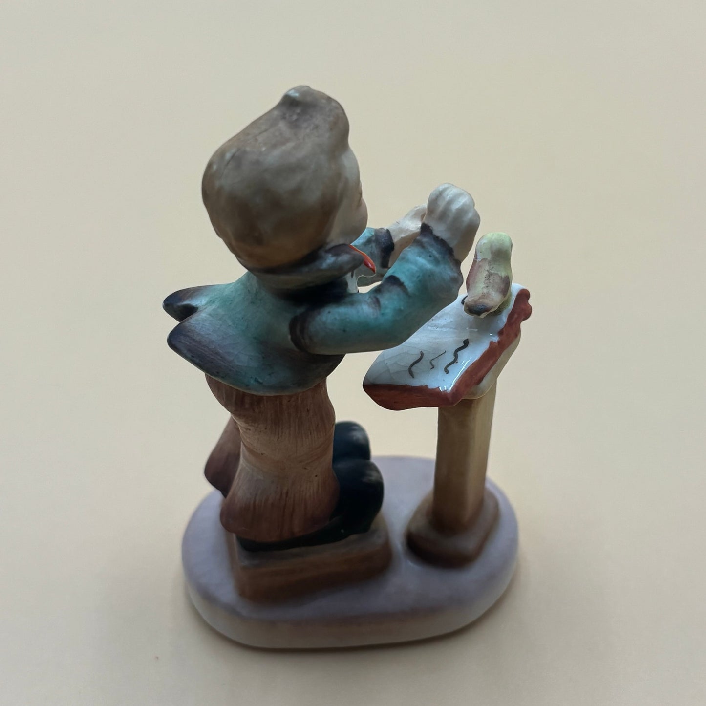Vintage Boy Conductor with Bird Figurine - Made in Japan