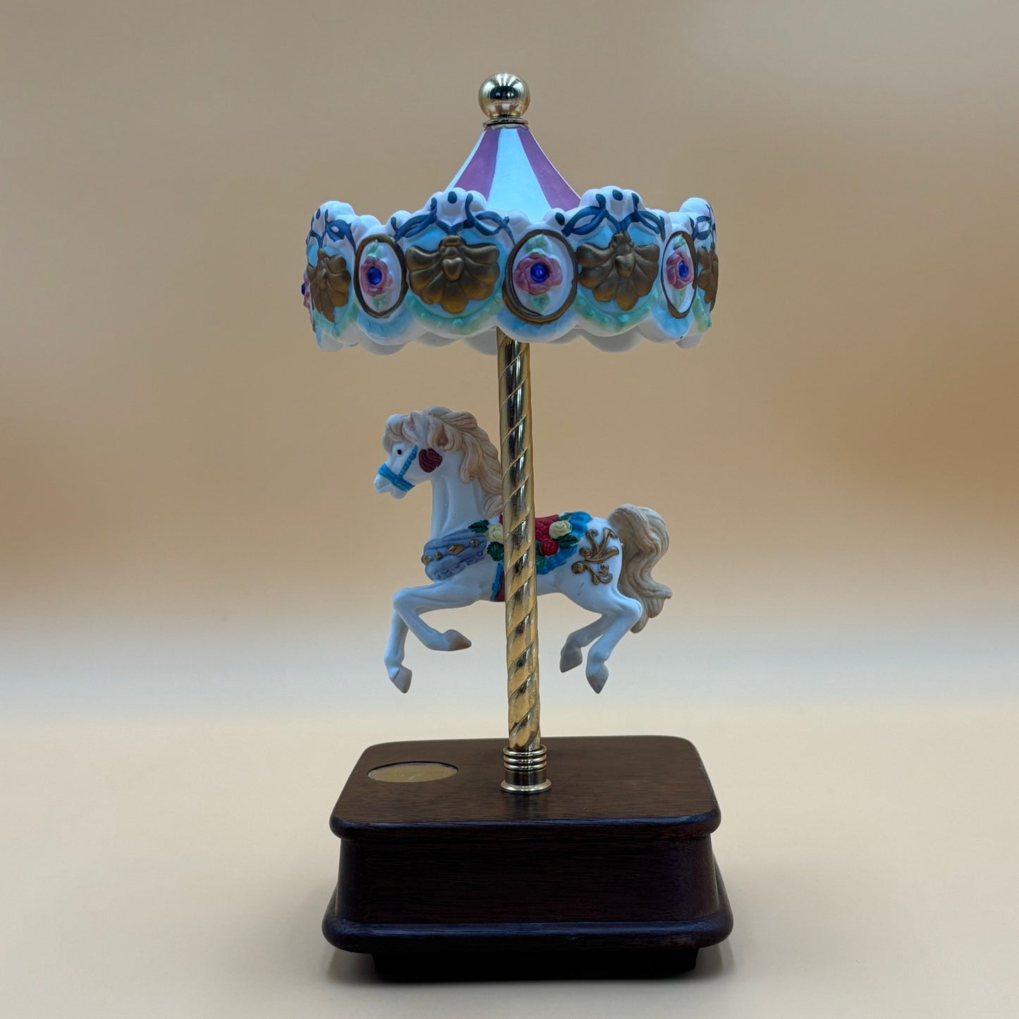 Vintage Westminster Carousel Music Box - Horse Rises as Canopy Turns