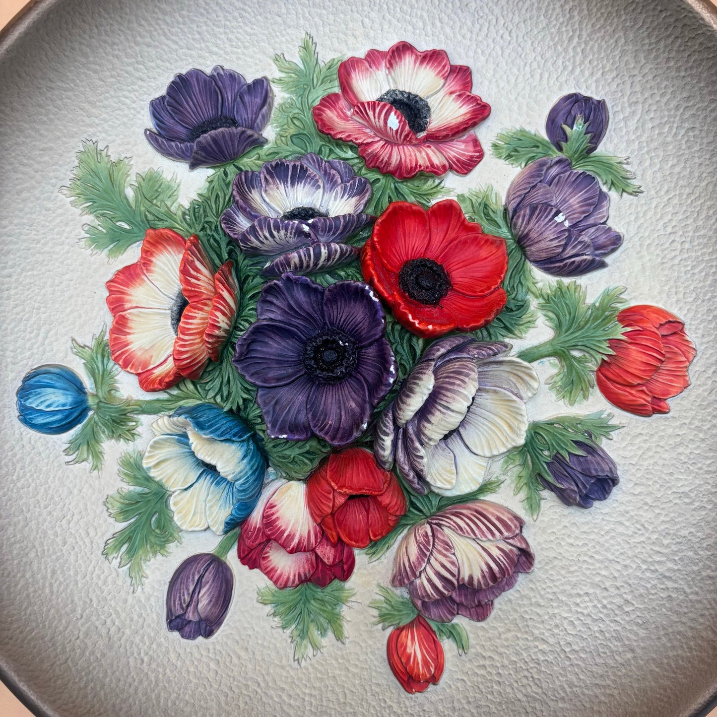 Vintage 1959 Bossons Congleton England Anemone Wall Plaque