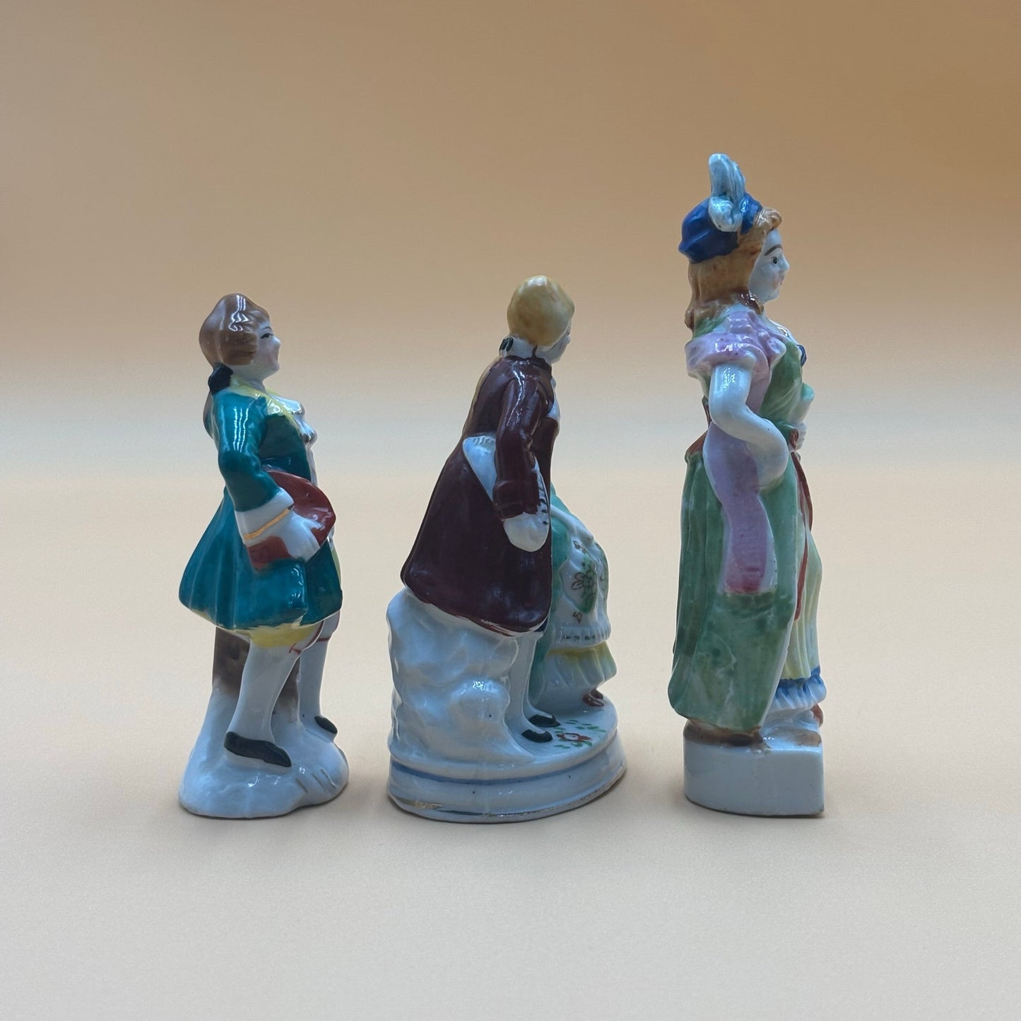 Vintage Victorian Occupied Japan Porcelain Figurine Set of 3 - Colonial Characters