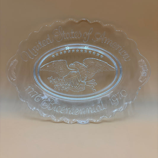1976 Bicentennial Clear Glass Eagle Plate - United States of America