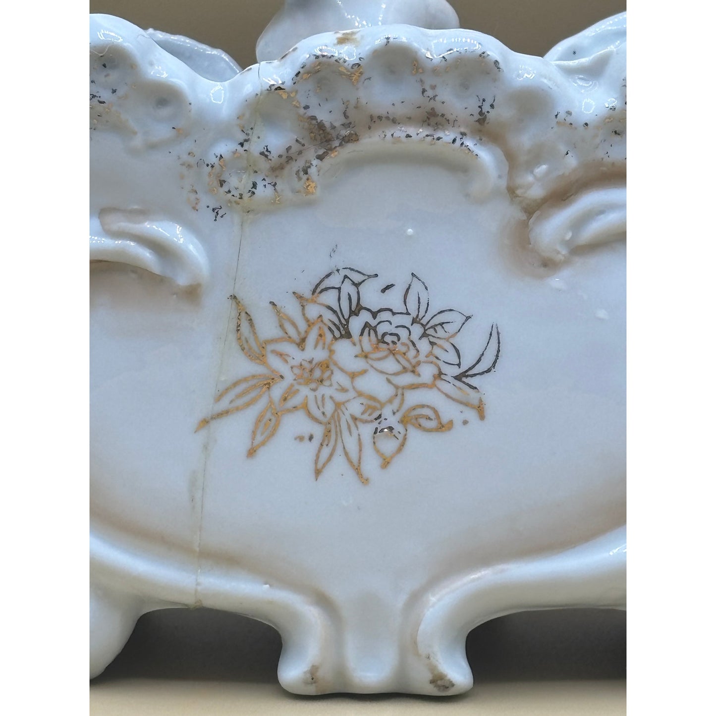 Victorian Cherub Porcelain Planter with Roses