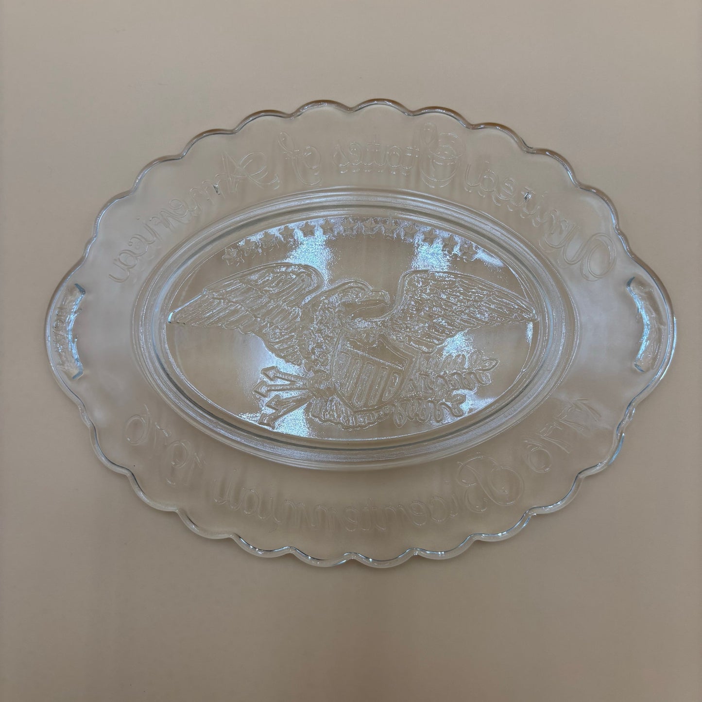 1976 Bicentennial Clear Glass Eagle Plate - United States of America