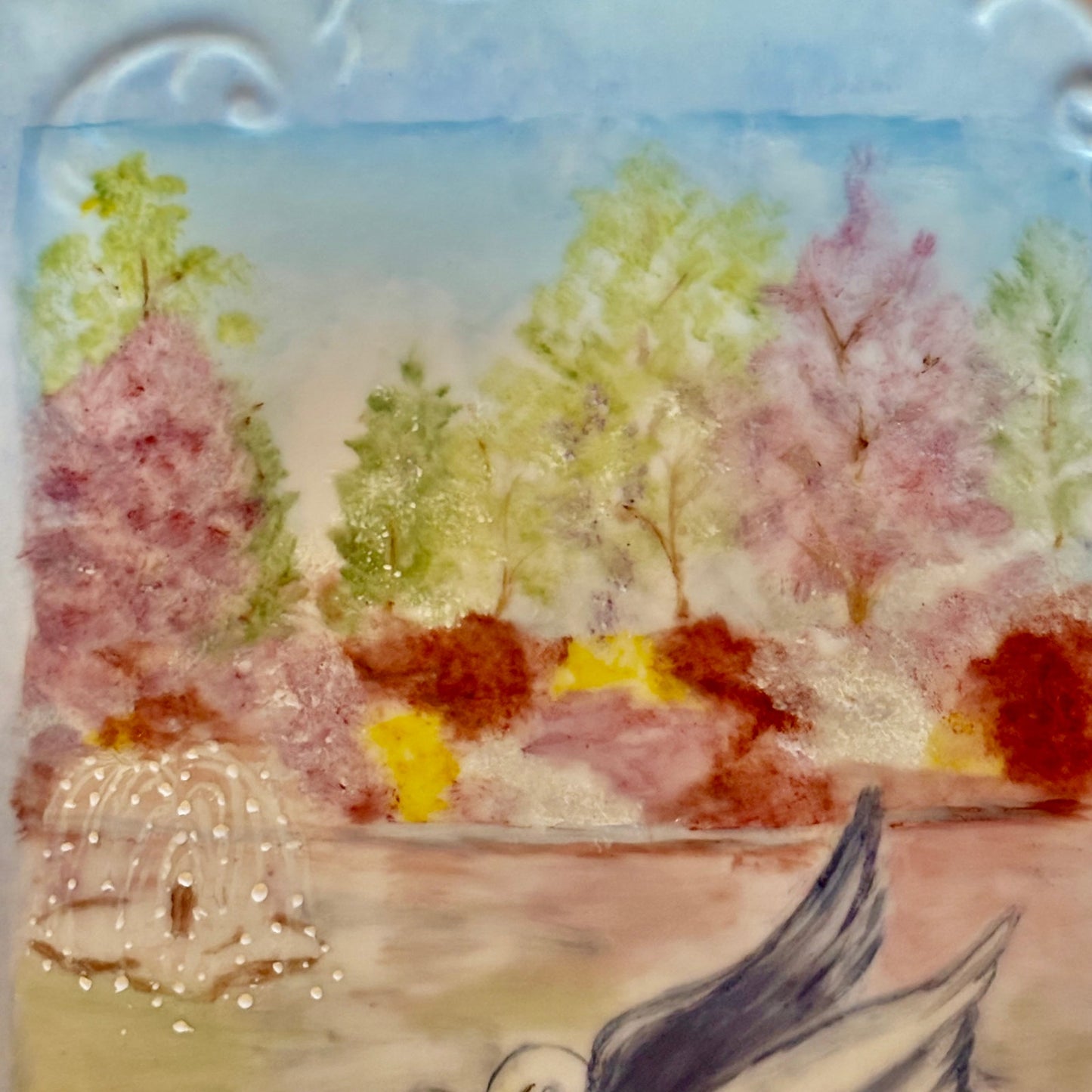VTG Hand Painted Swan Plate by Ruth E. Fox - Cheyenne Wyoming