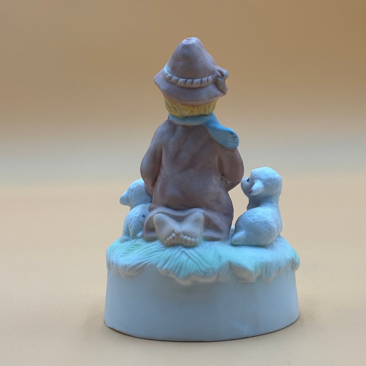 Vintage Ceramic "Little Drummer Boy" Musical Figurine with Lambs