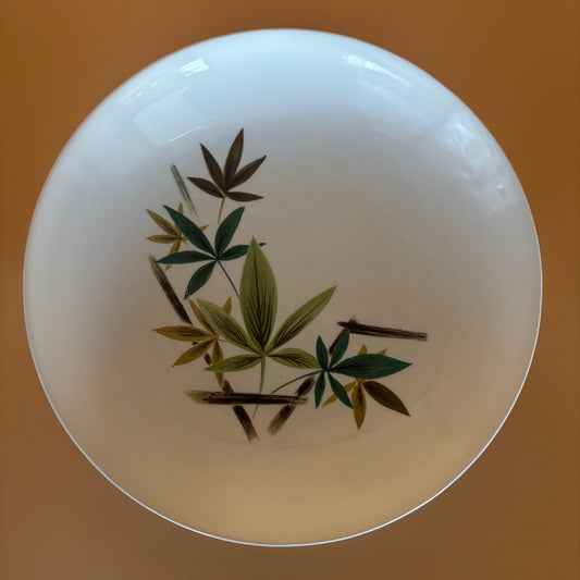 8 Vintage Salem China Co. Bamboo Leaf Pattern Dinner Plates