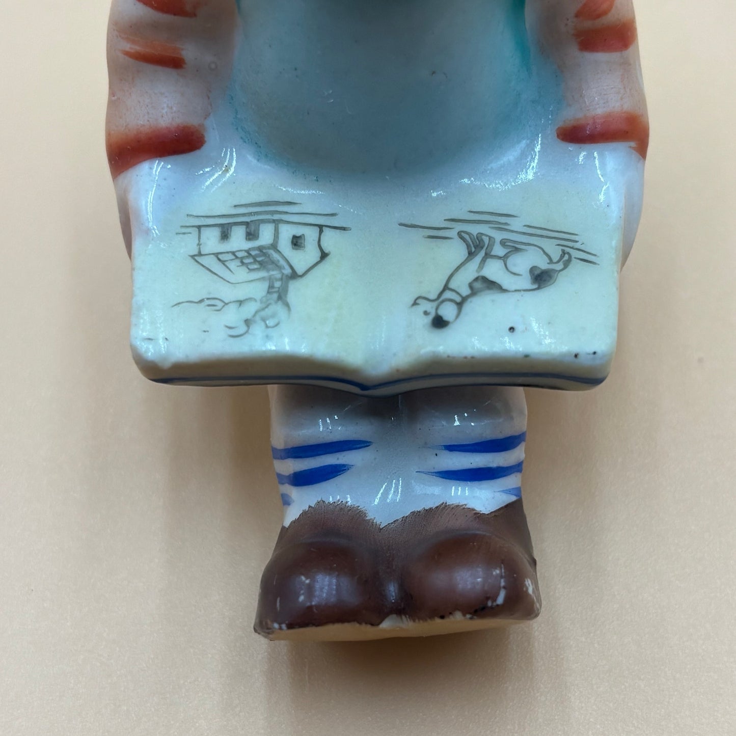 Vintage Boy Reading Book Figurine - Japan Made