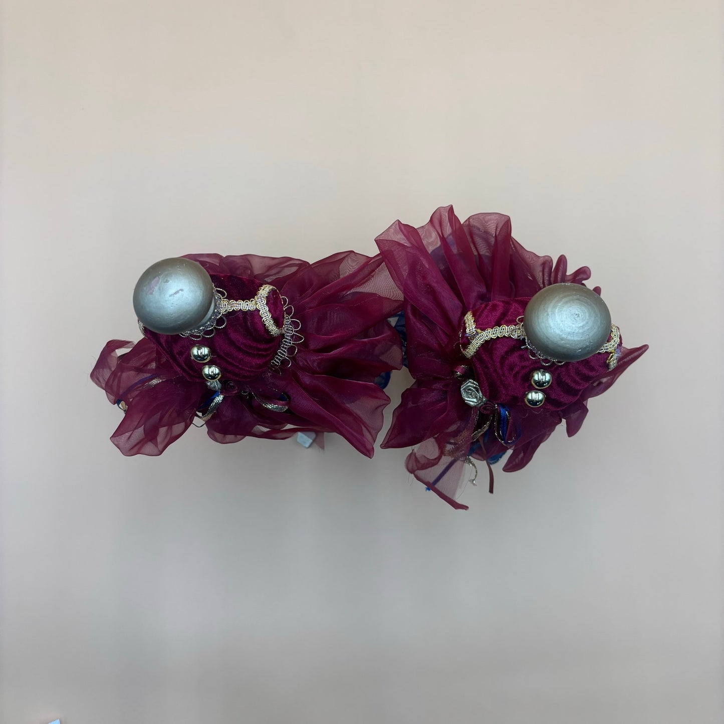 Decorative Miniature Dress Form Set - Burgundy, Gold & Royal Blue