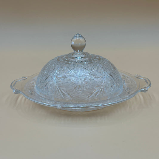 Vintage Anchor Hocking Crystal Sandwich Butter Dish