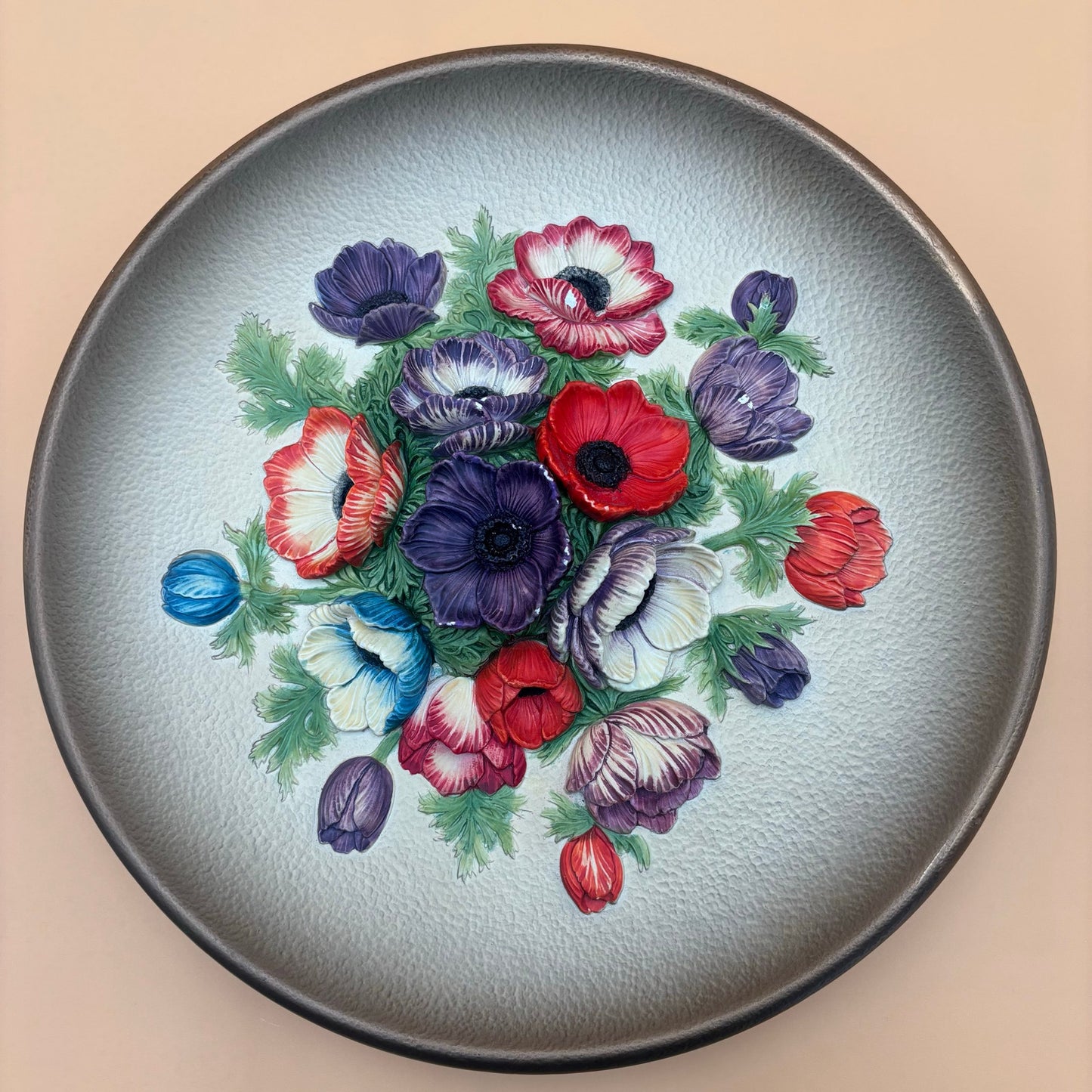Vintage 1959 Bossons Congleton England Anemone Wall Plaque