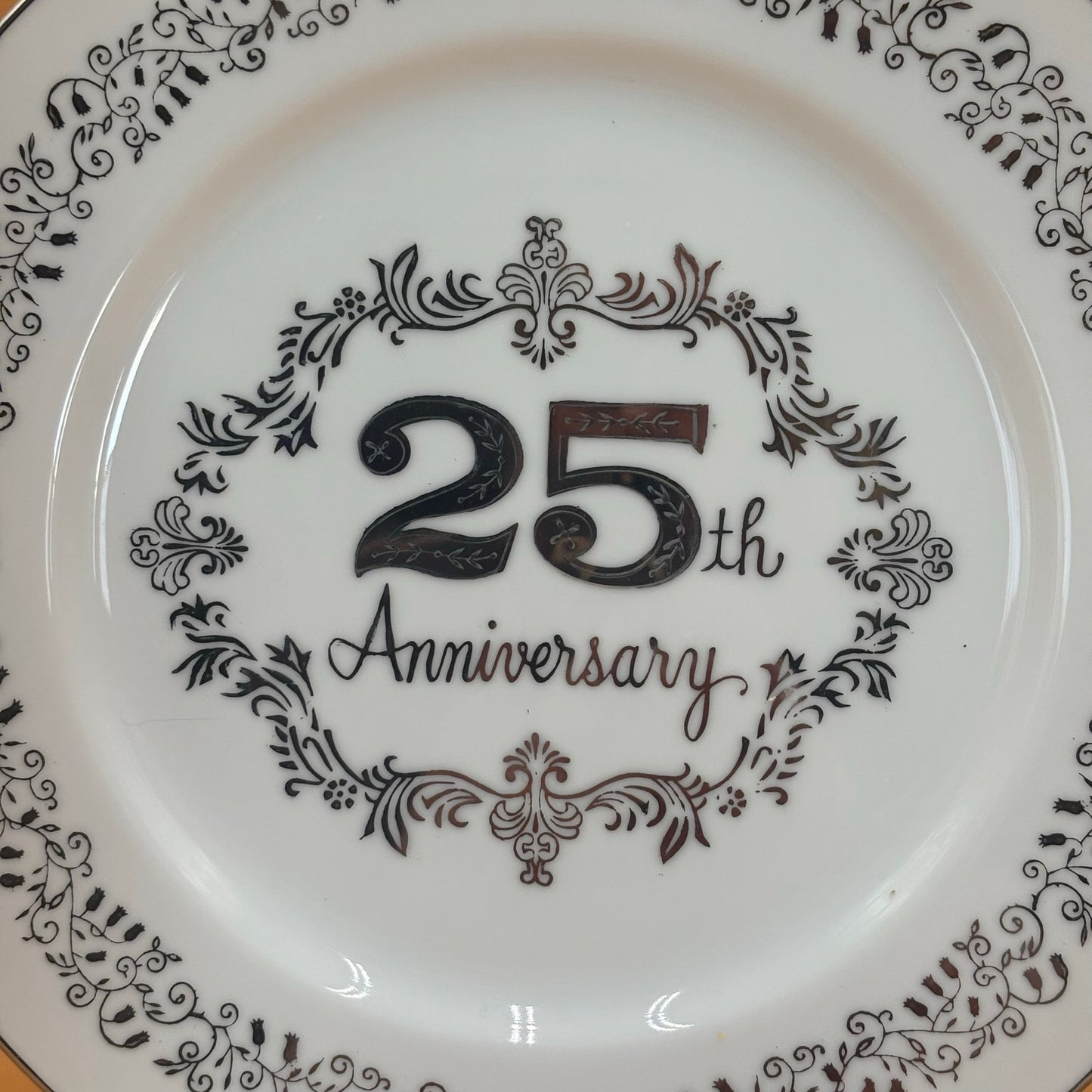 Vintage 25th Anniversary Plate - Japanese Porcelain Commemorative Dish