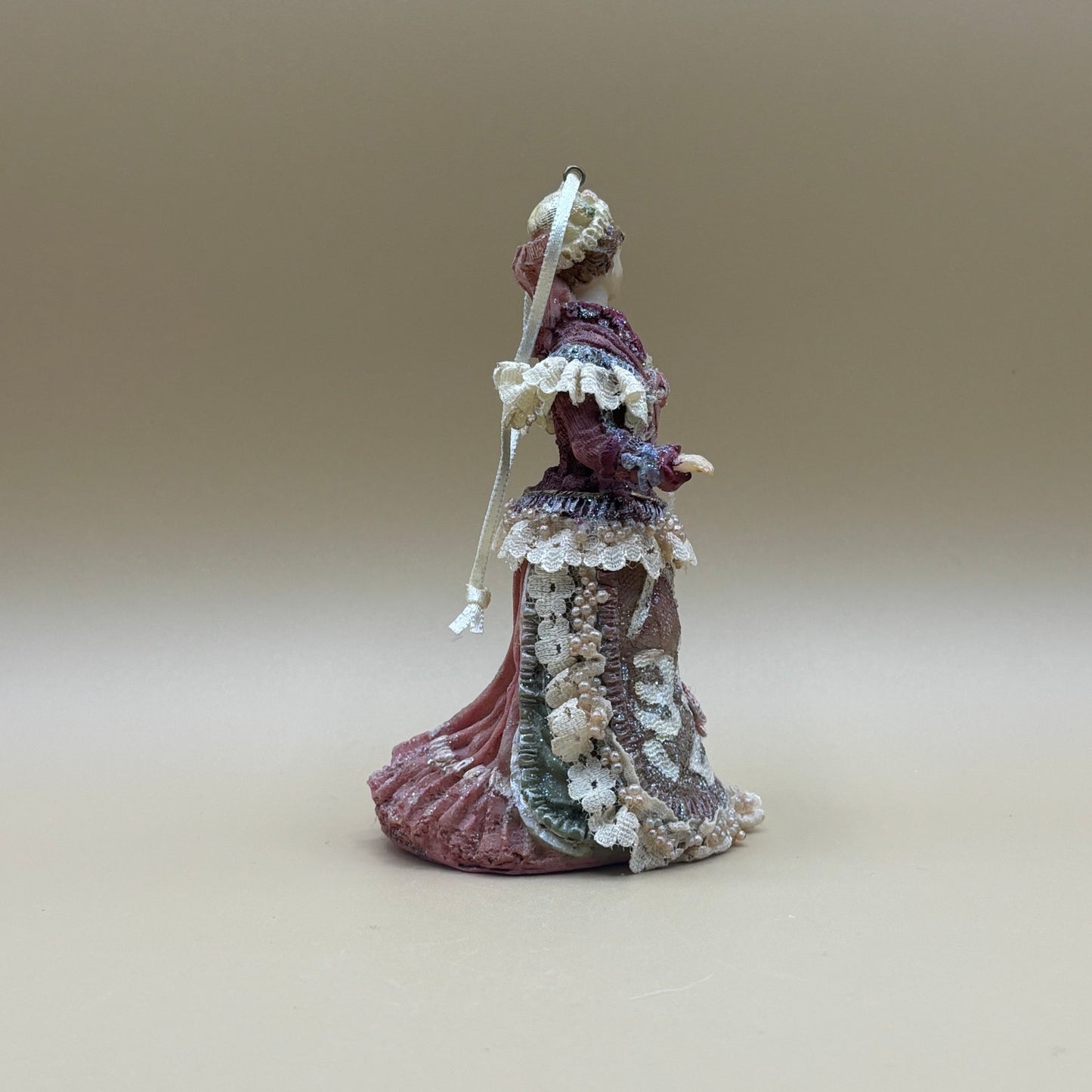 Vintage Beautiful Victorian Lady 5" Ornament - Handcrafted China Figurine