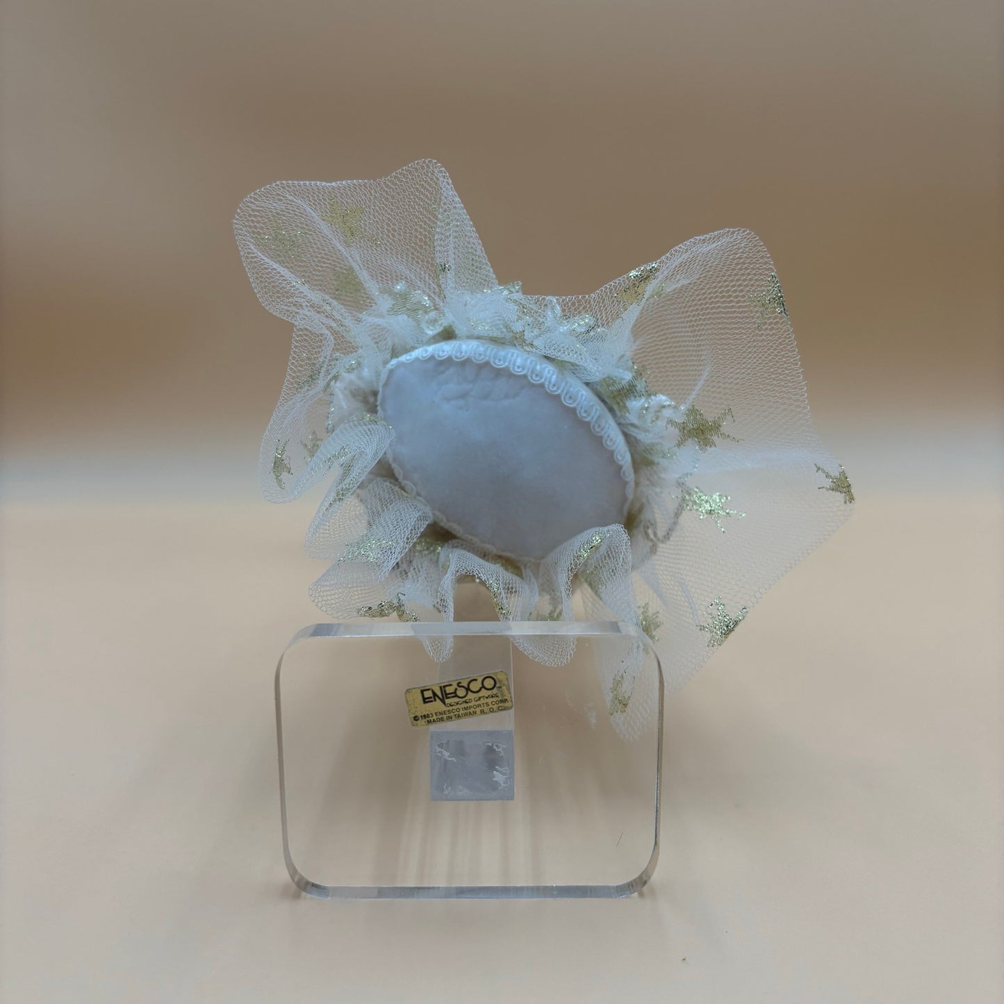 Vintage 1983 Porcelain Head Dress Form Display - 16" Tall