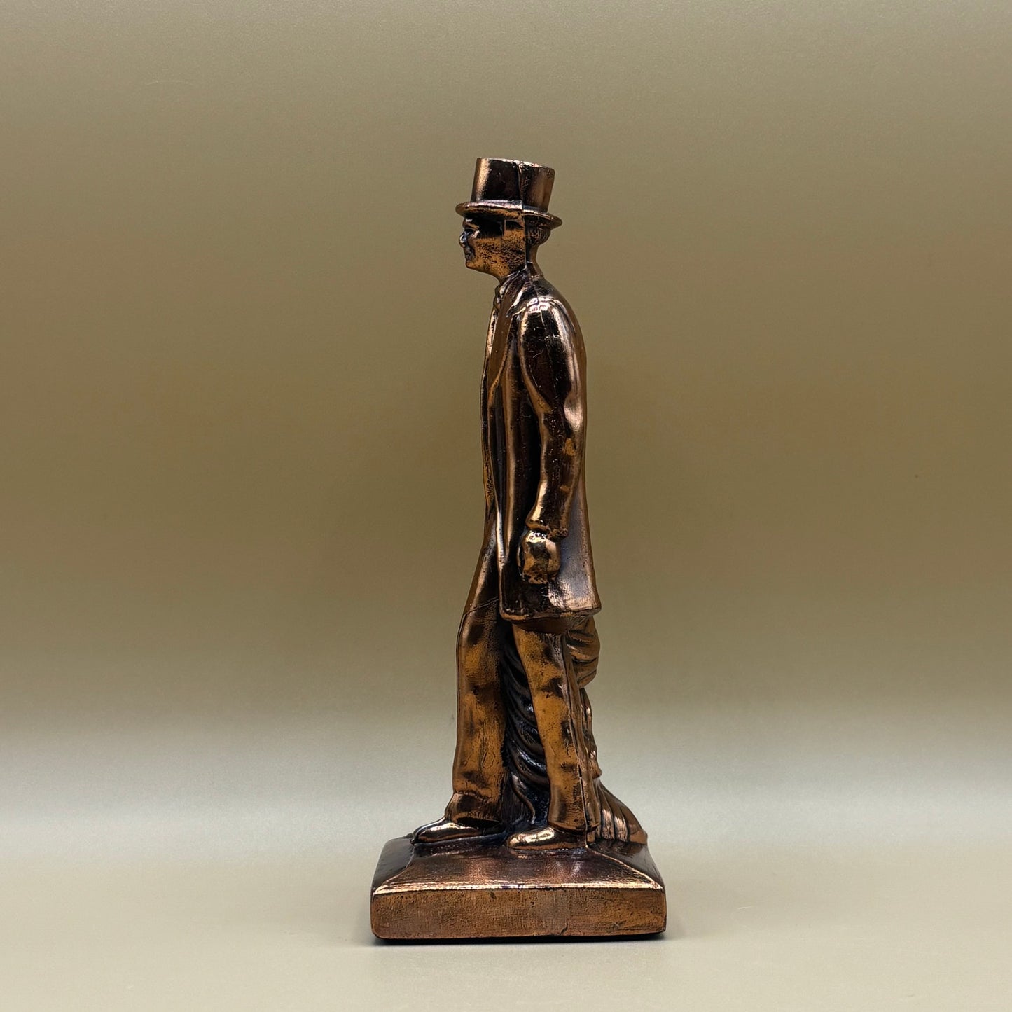 1940s L.A. Fleck "Lincoln the Lawyer" Copper Color Sculpture